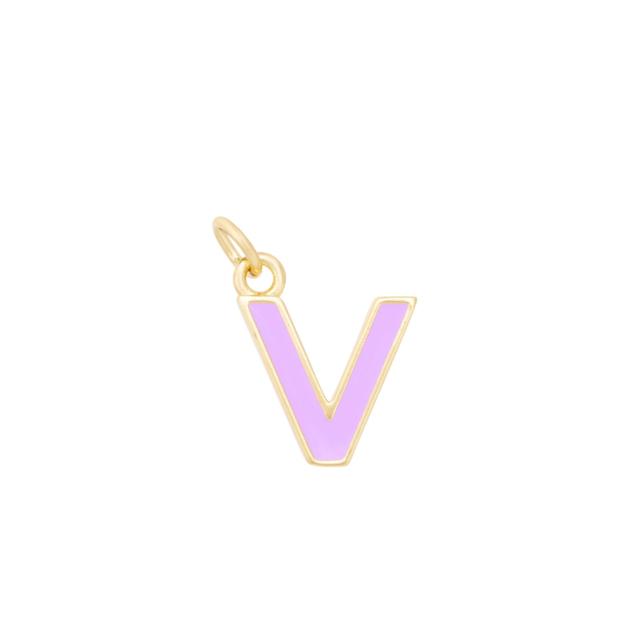 Purple & Gold Letter Charms A-Z