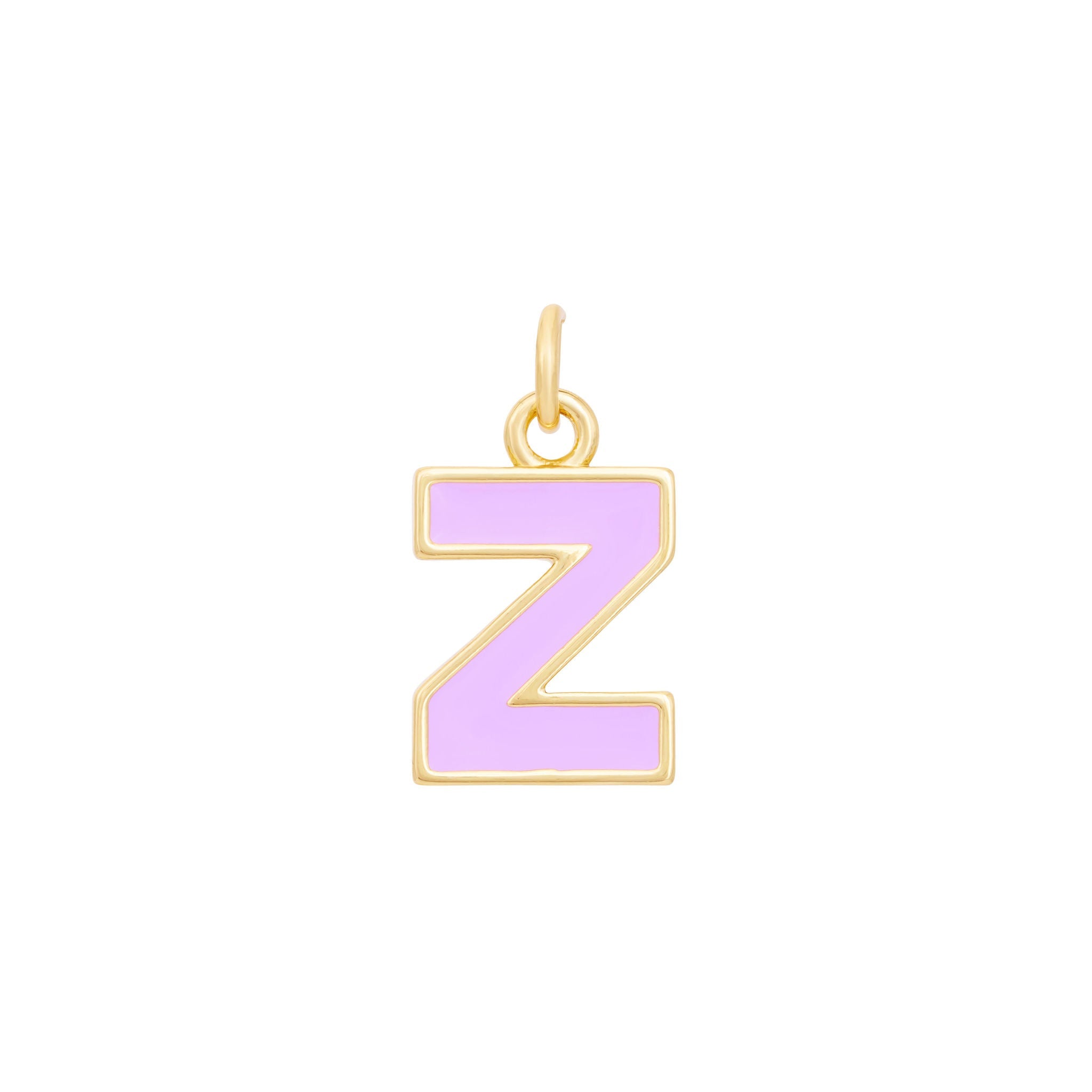 Purple & Gold Letter Charms A-Z