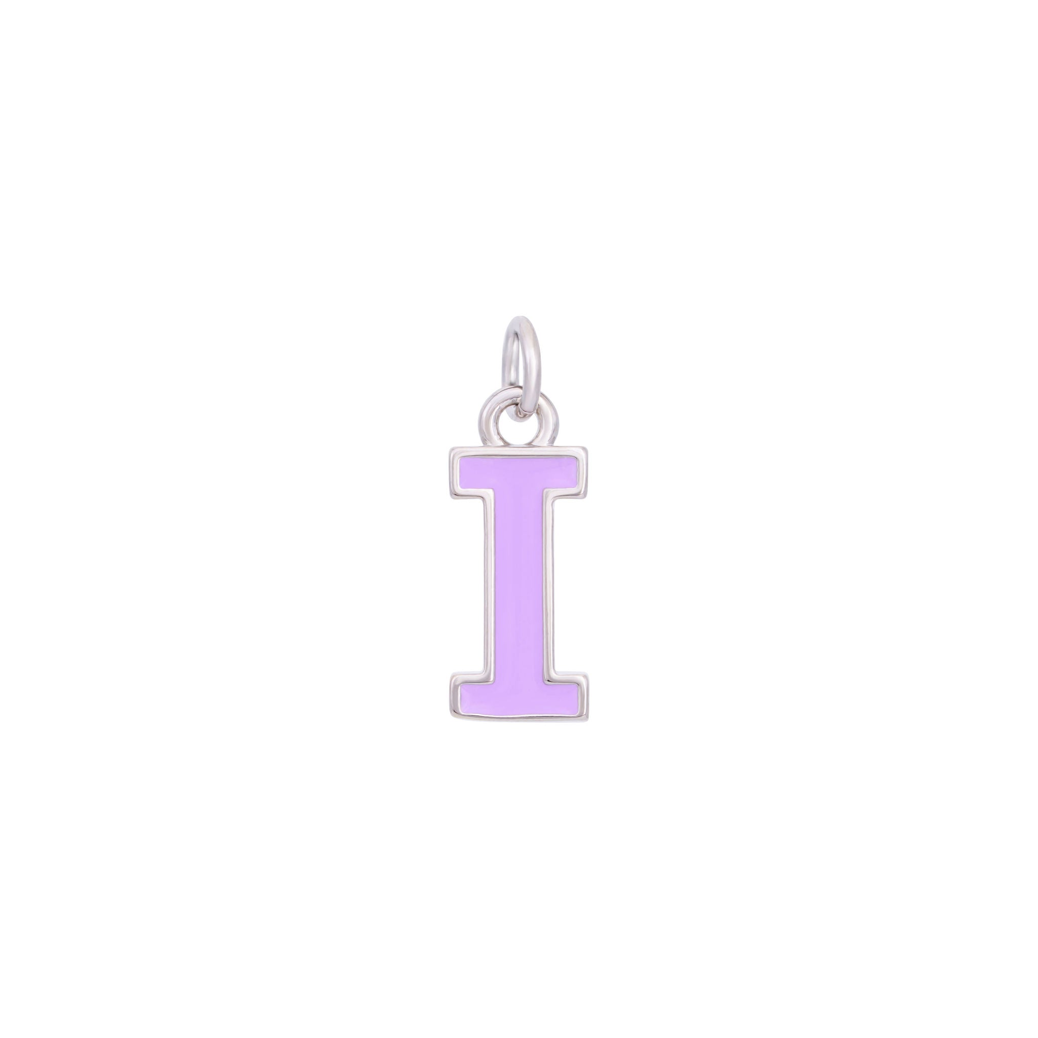Purple Silver letter I#Color_Purple