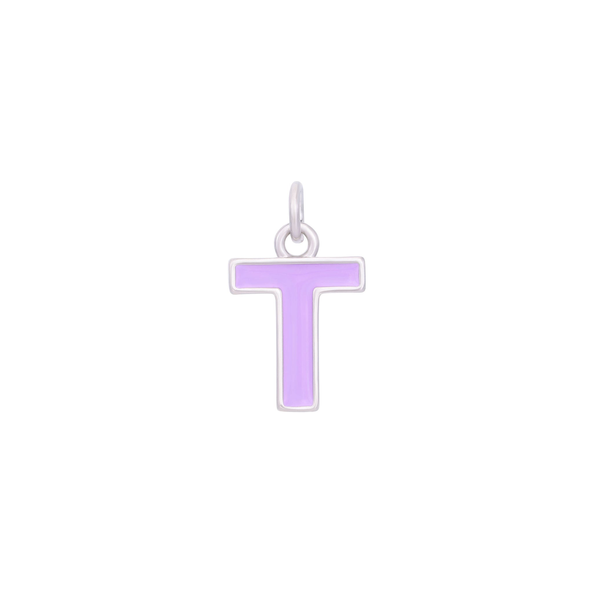 Purple & Silver Letter Charms A-Z
