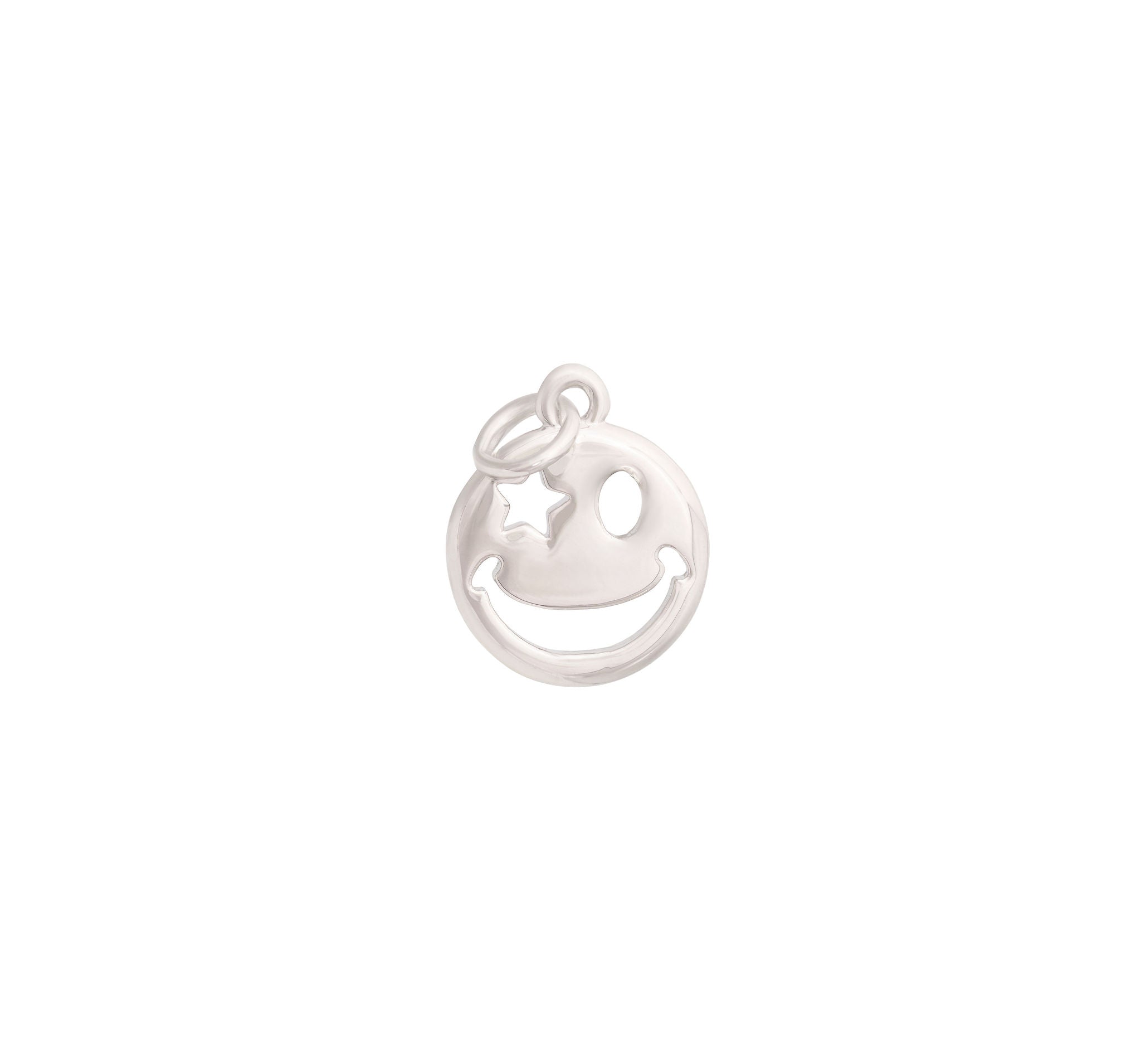 Silver Smile Emoji Charm