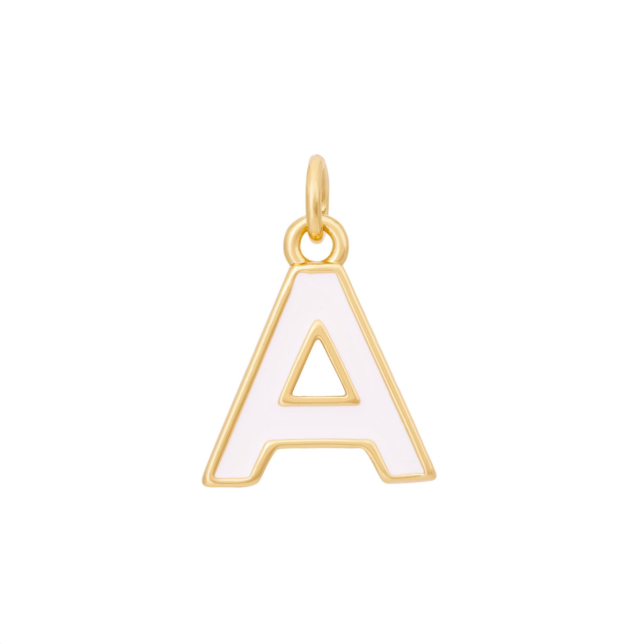 White & Gold Letter Charms A-Z
