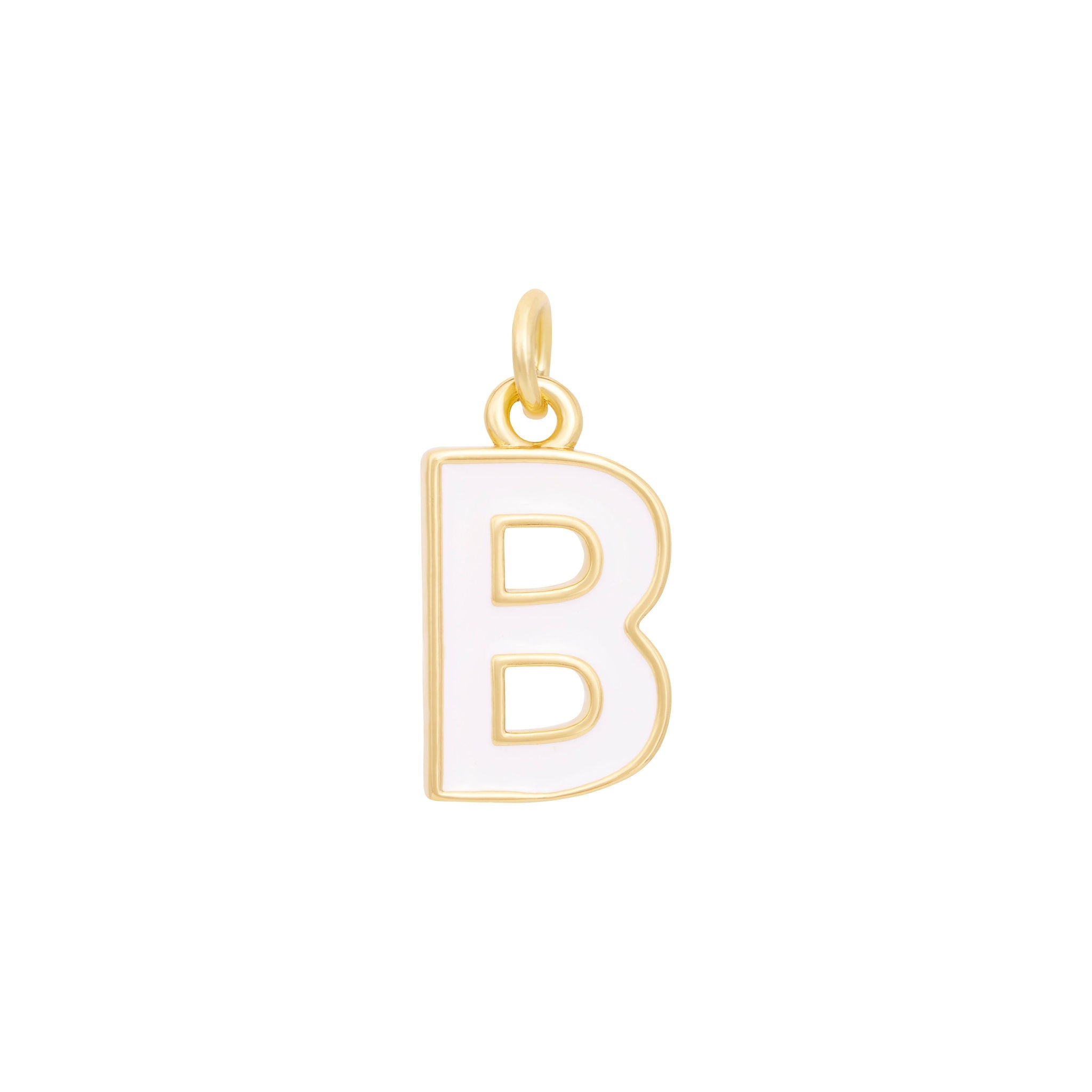 White & Gold Letter Charms A-Z