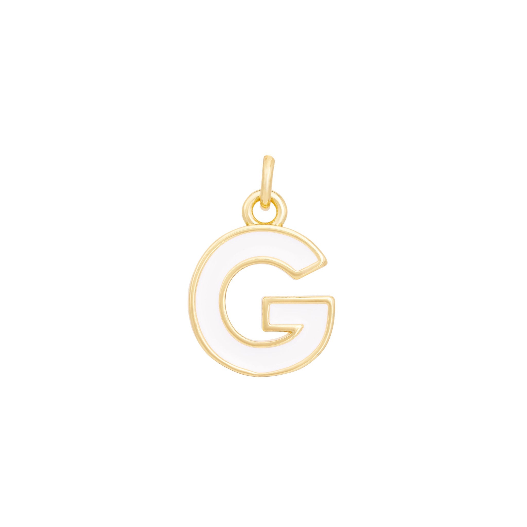 White & Gold Letter Charms A-Z