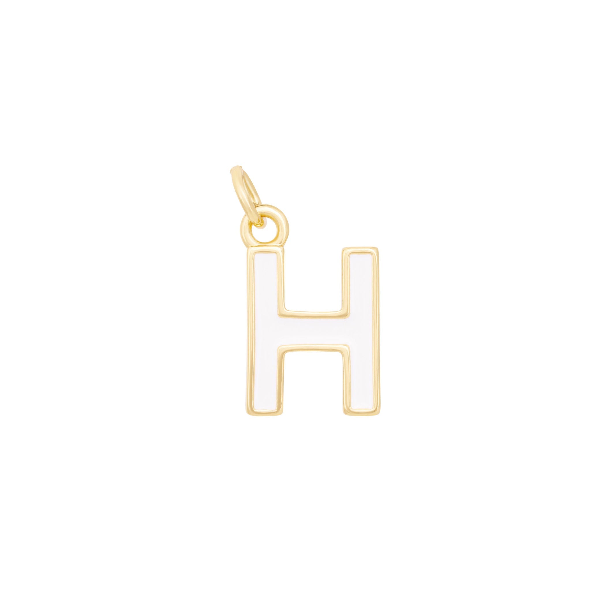 White & Gold Letter Charms A-Z