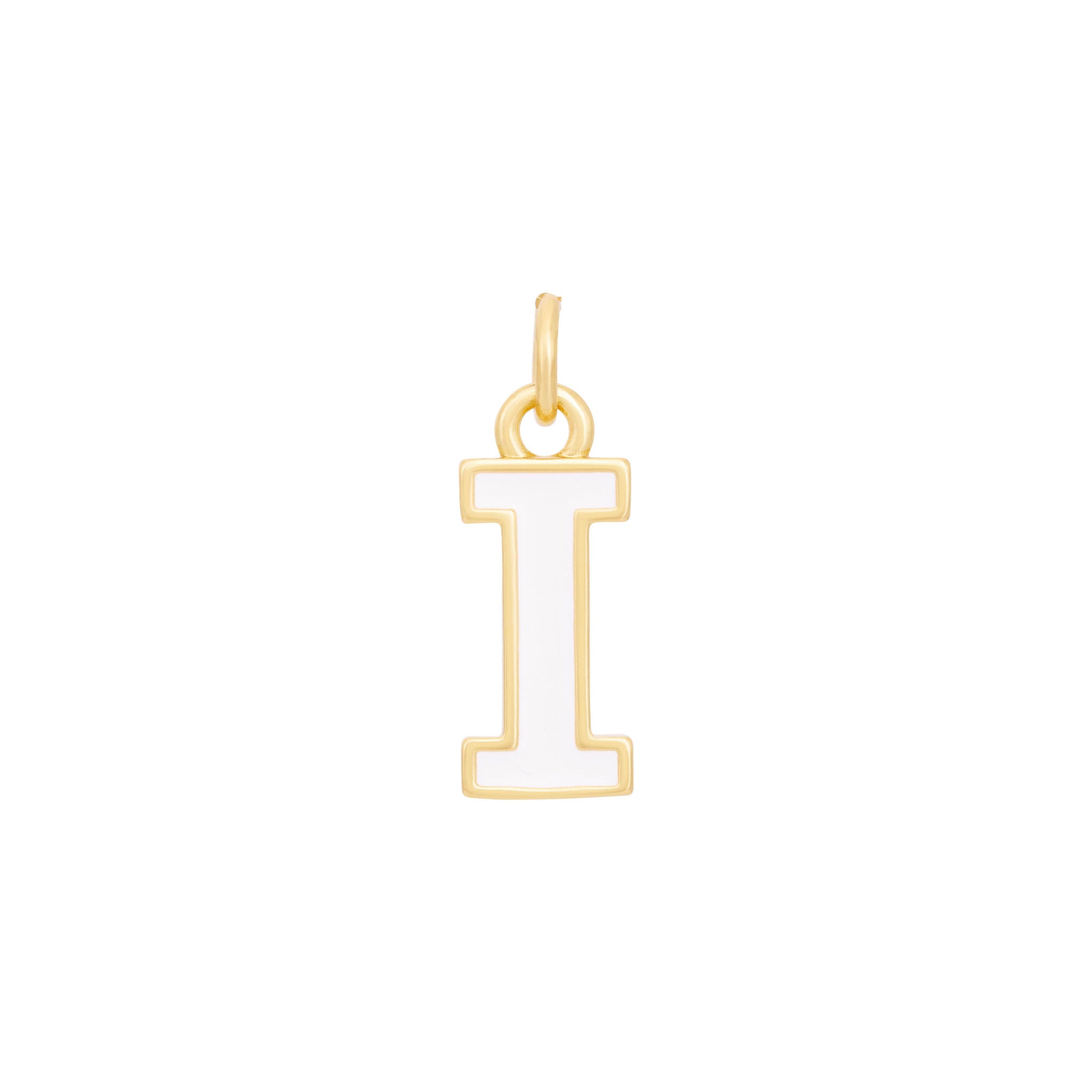 White & Gold Letter Charms A-Z