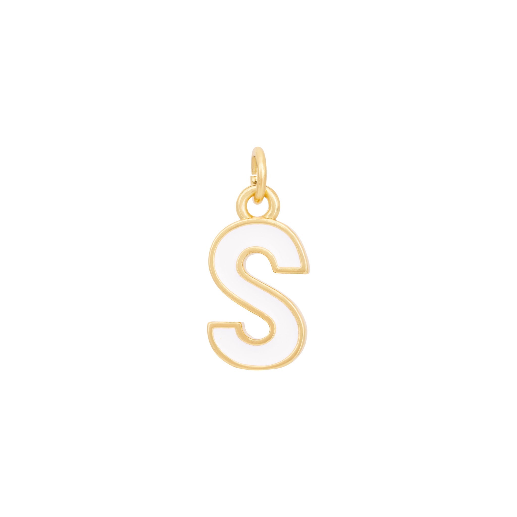 White & Gold Letter Charms A-Z