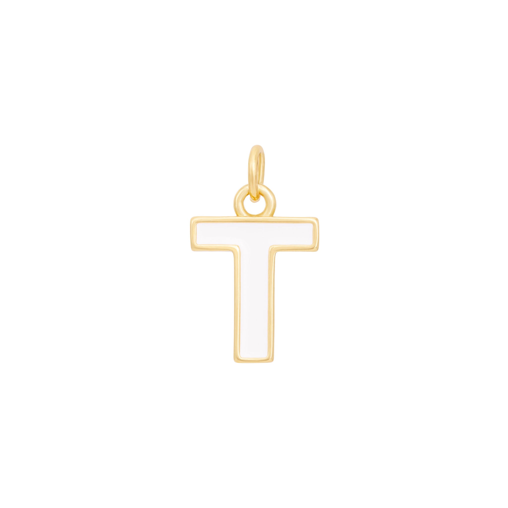 White & Gold Letter Charms A-Z