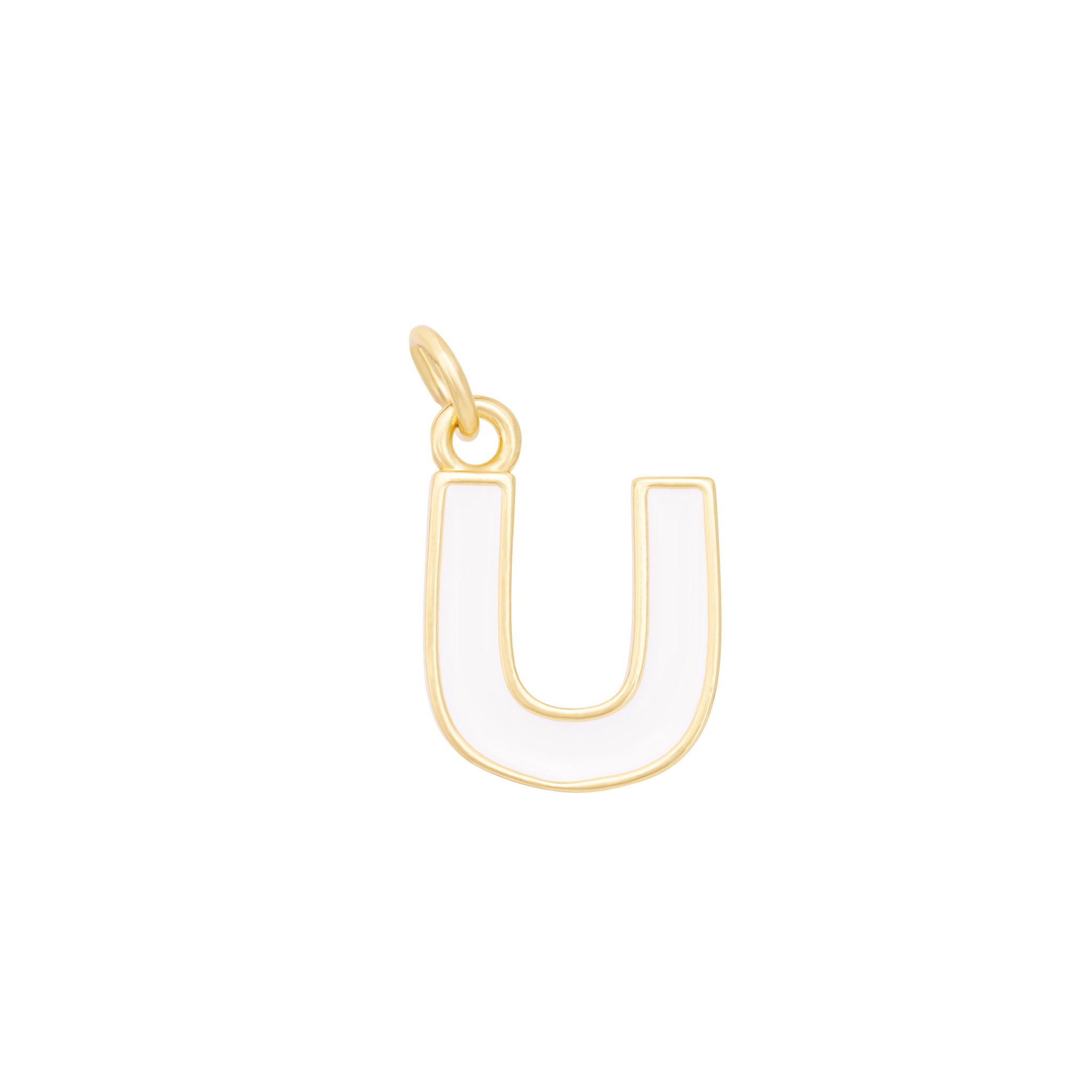 White & Gold Letter Charms A-Z