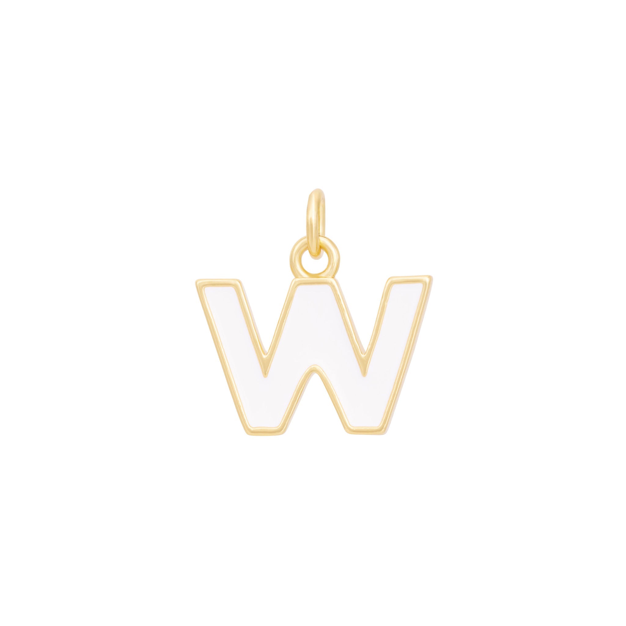 White & Gold Letter Charms A-Z