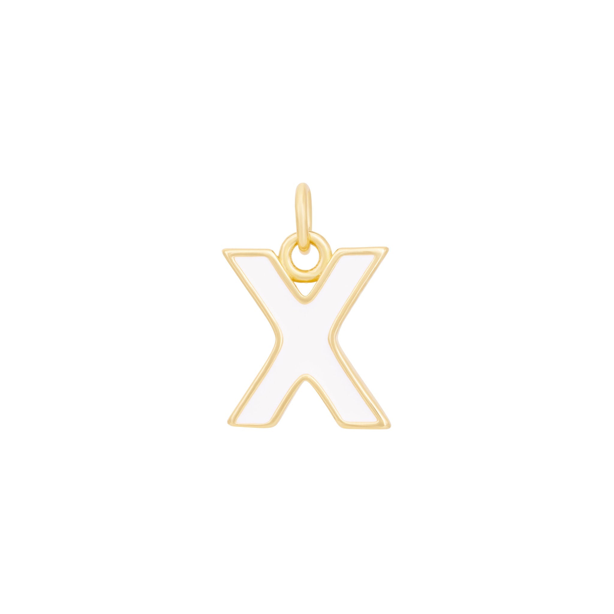 White & Gold Letter Charms A-Z