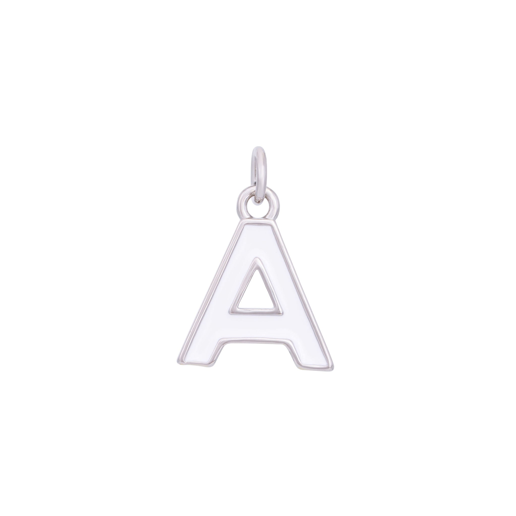 White & Silver Letter Charms A-Z