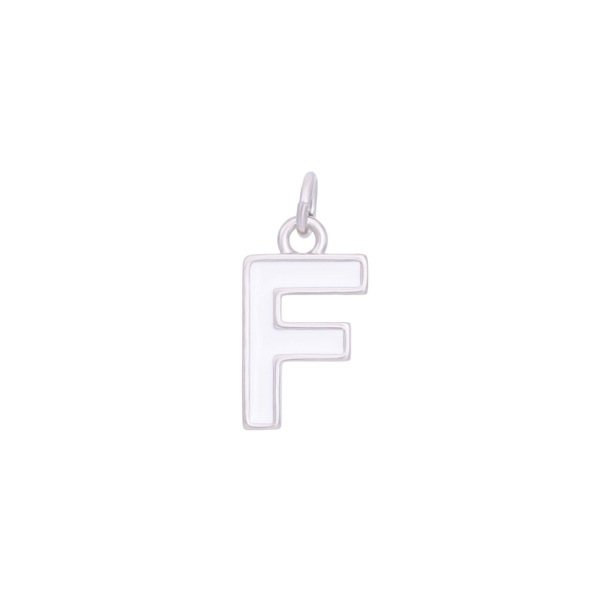 White Silver letter F#Color_White