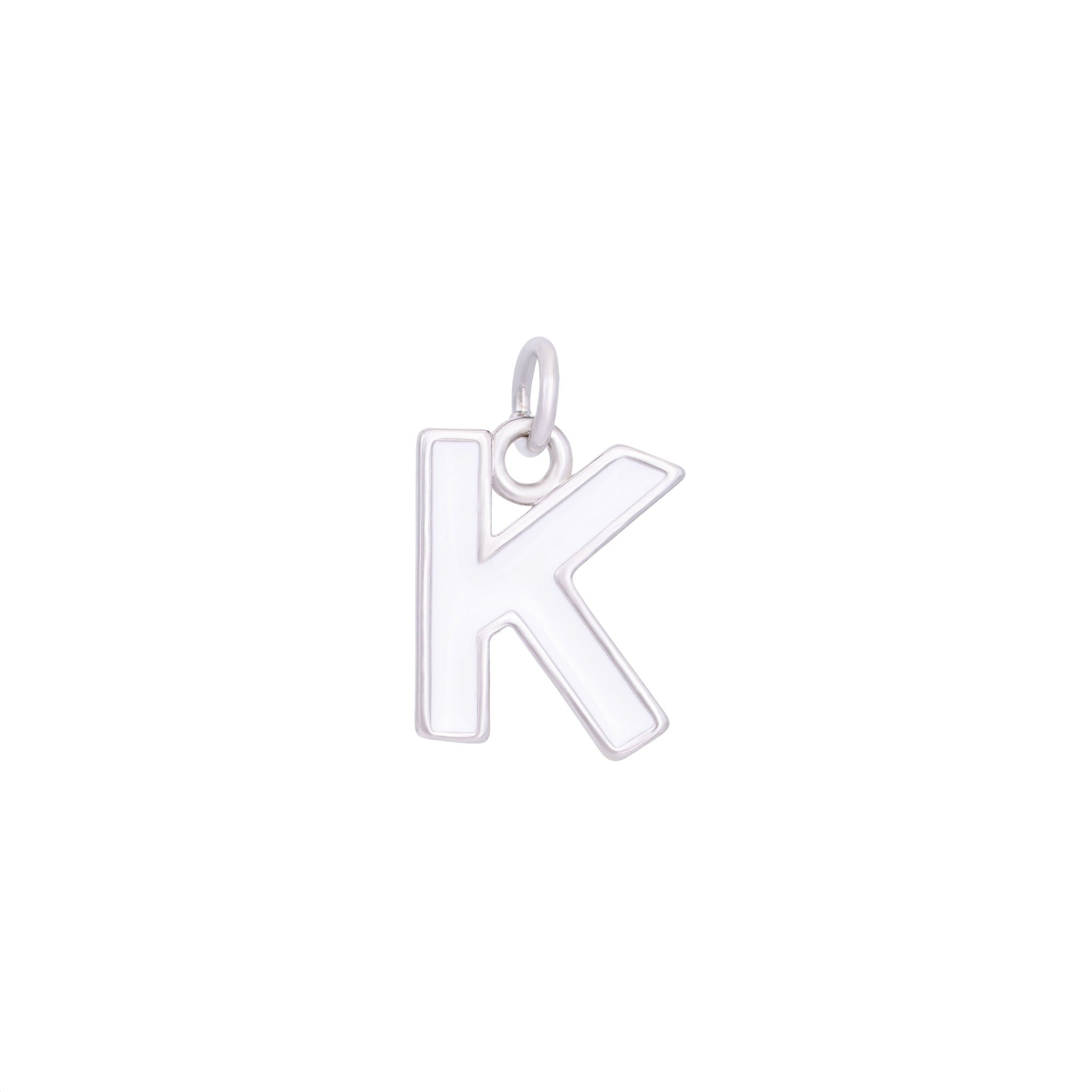 White & Silver Letter Charms A-Z