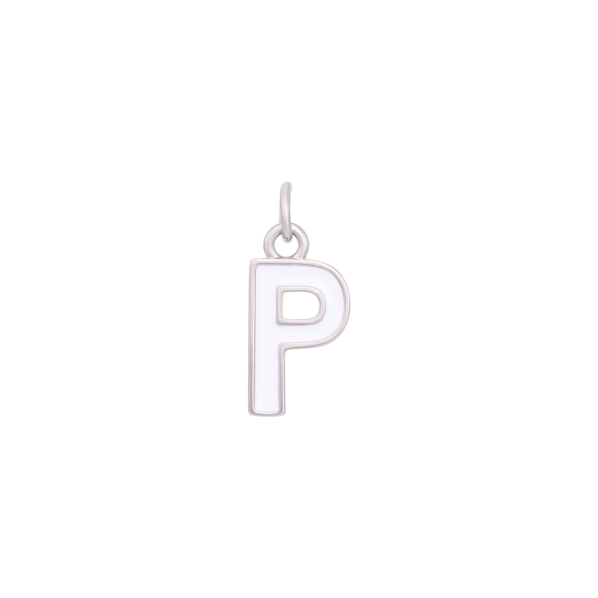 White Silver letter P#Color_White