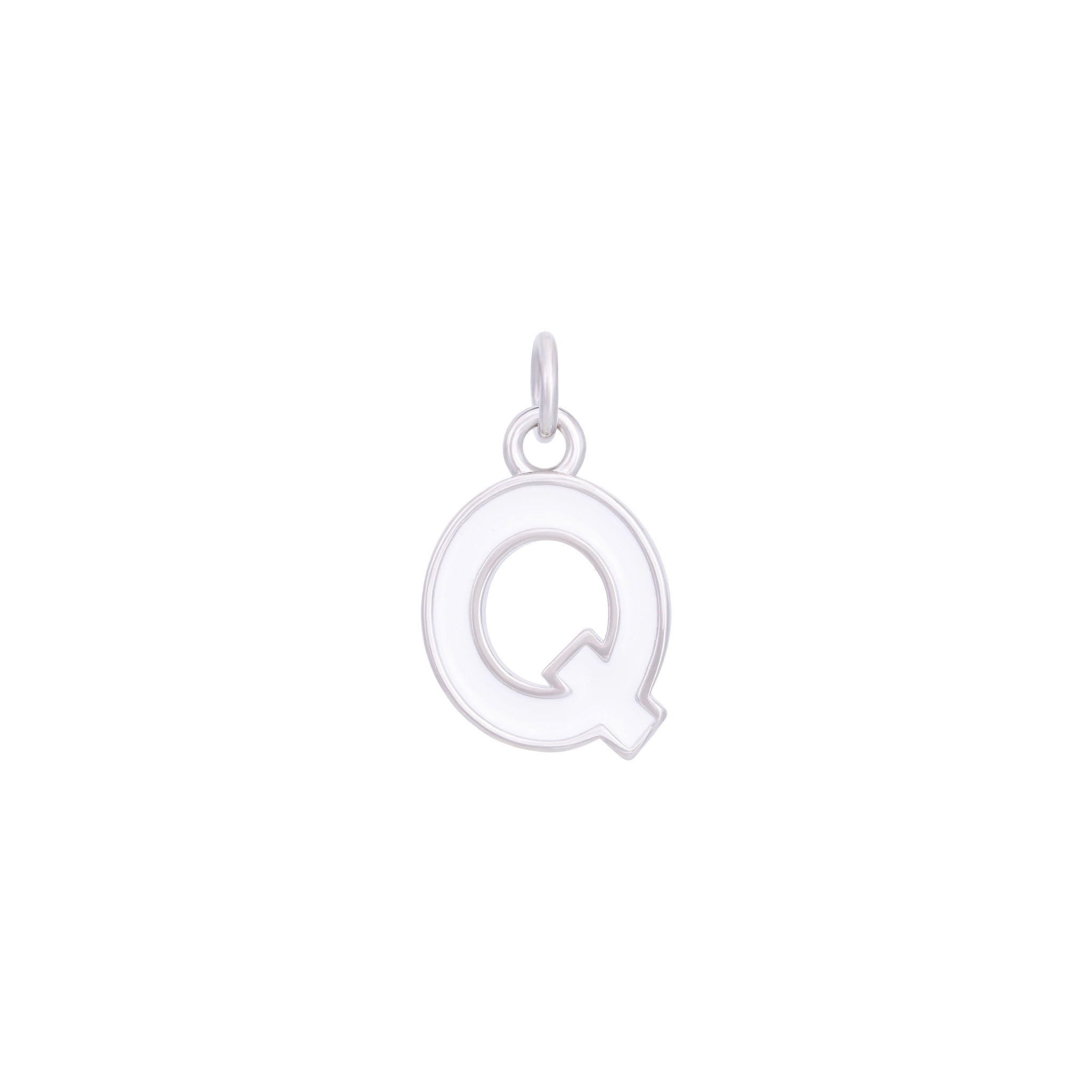 White Silver letter Q#Color_White