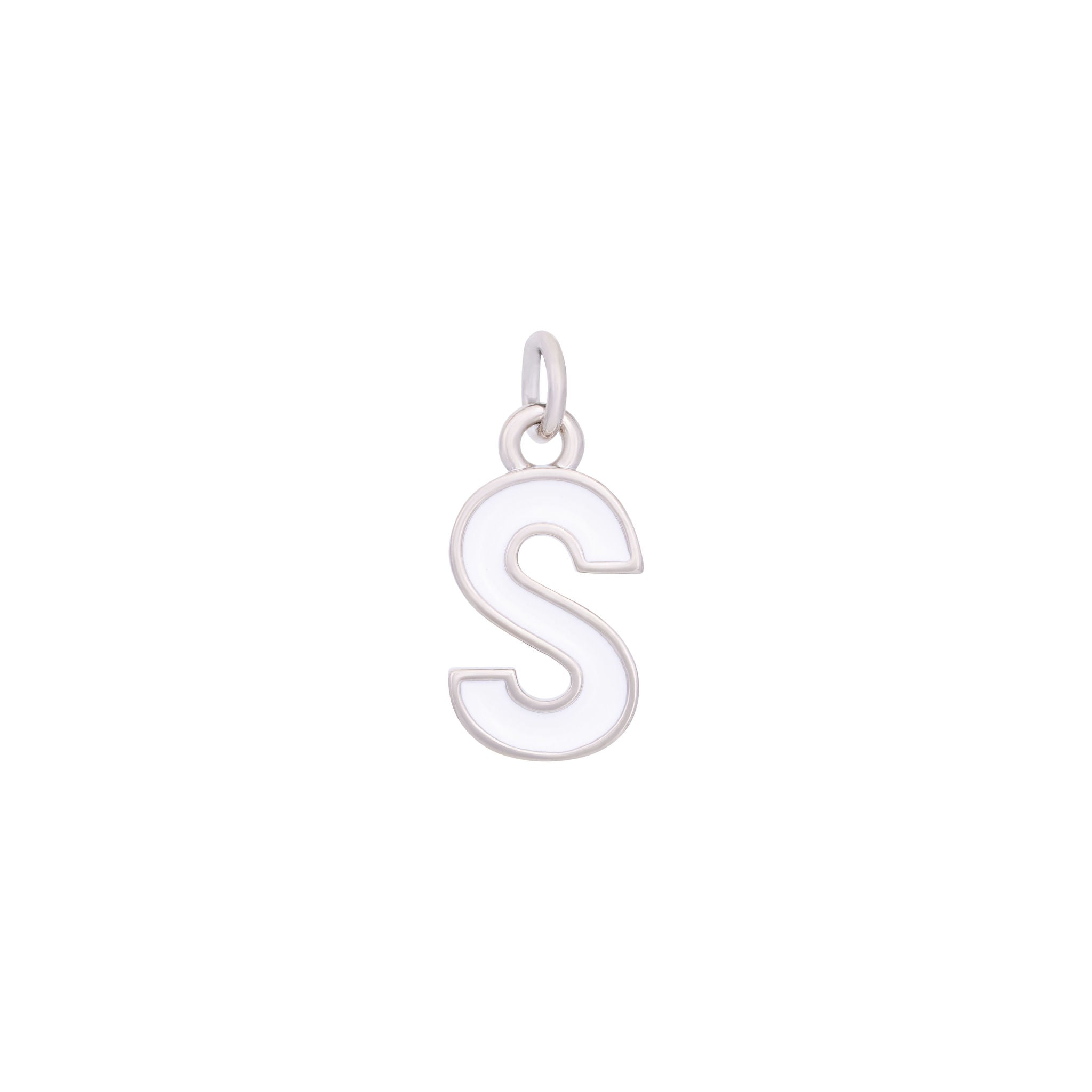 White & Silver Letter Charms A-Z