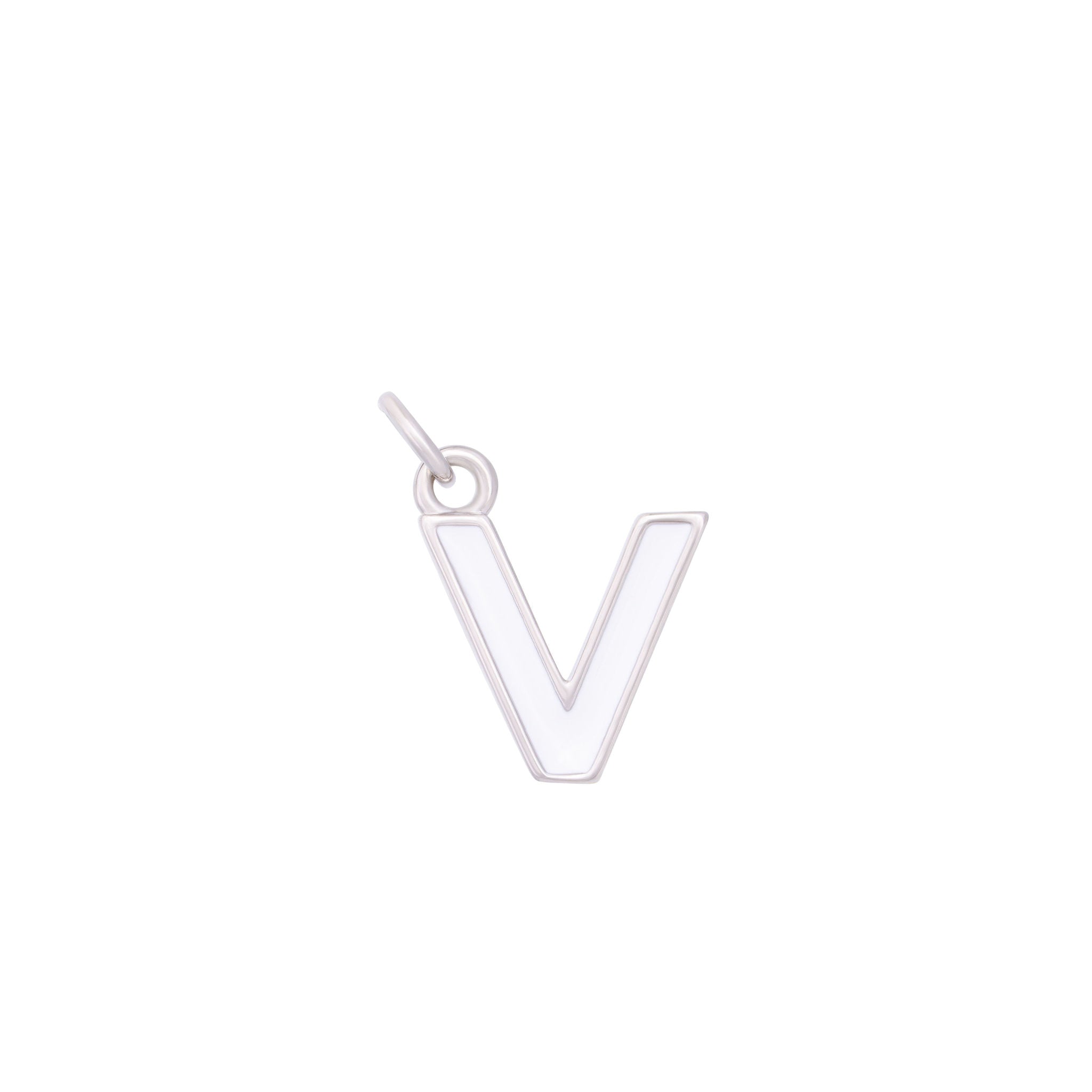 White Silver letter V#Color_White