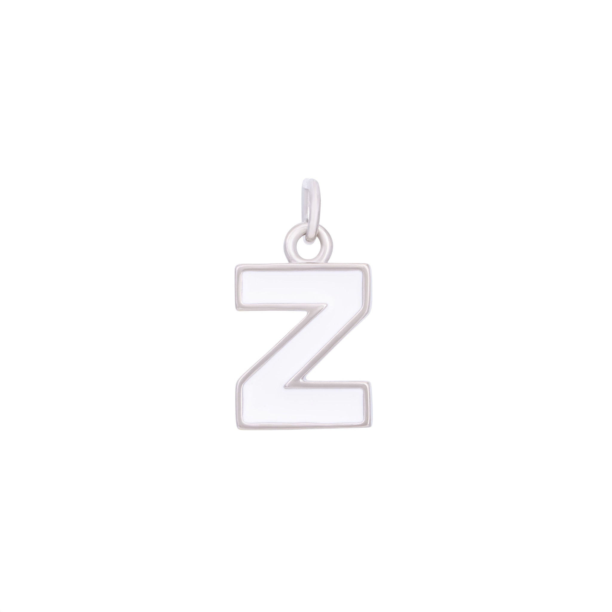 White & Silver Letter Charms A-Z
