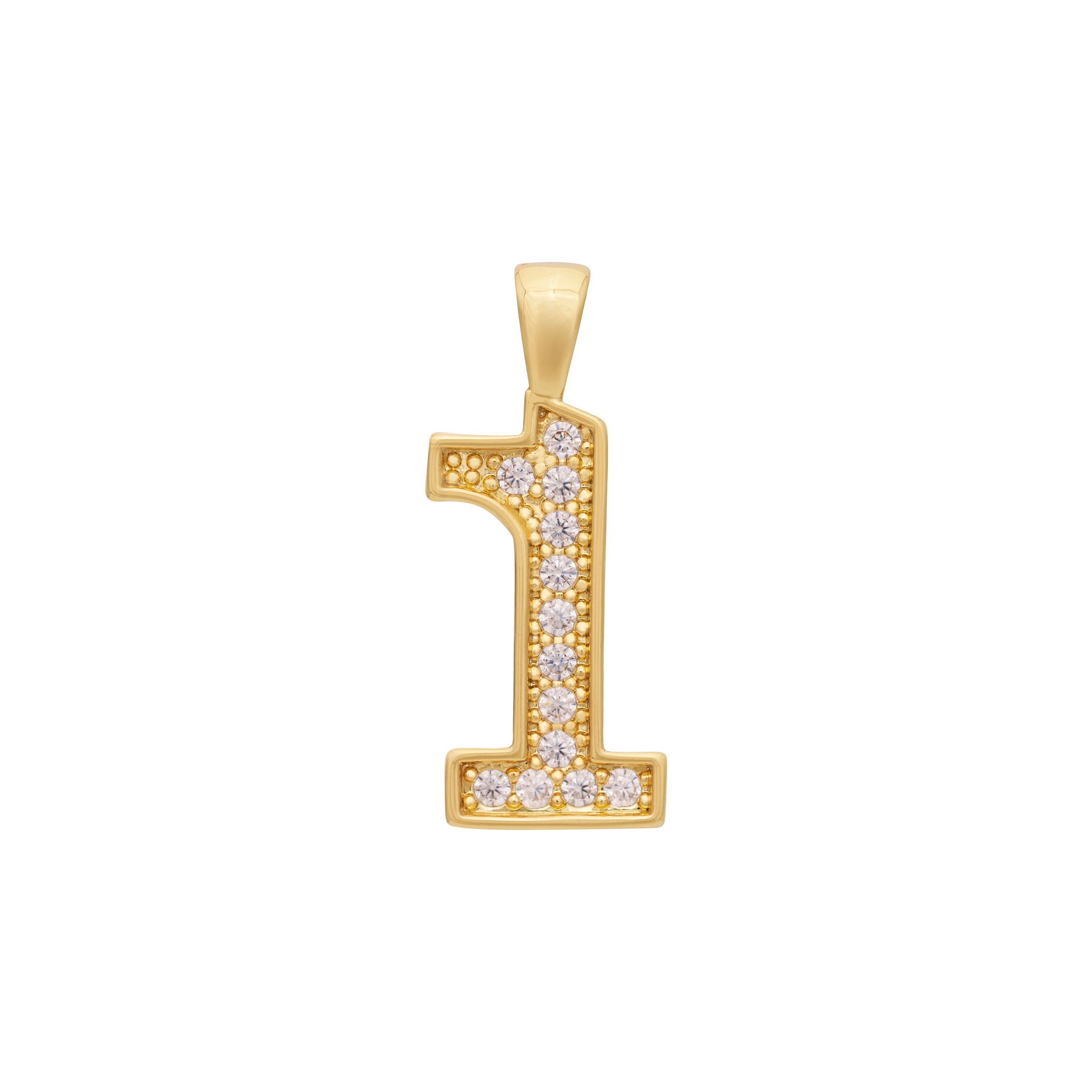 Zircon Number Charm Gold