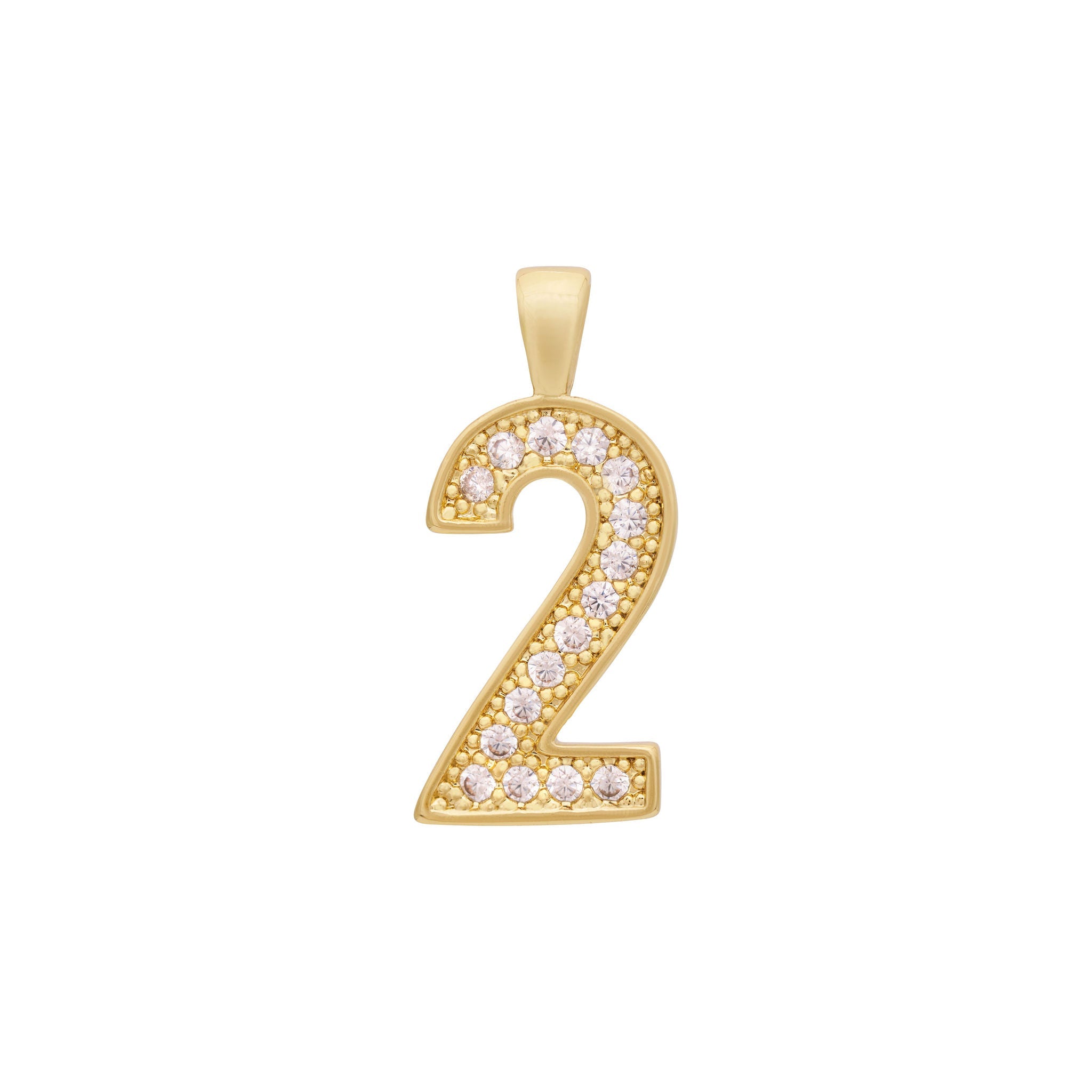 Zircon Number Charm Gold