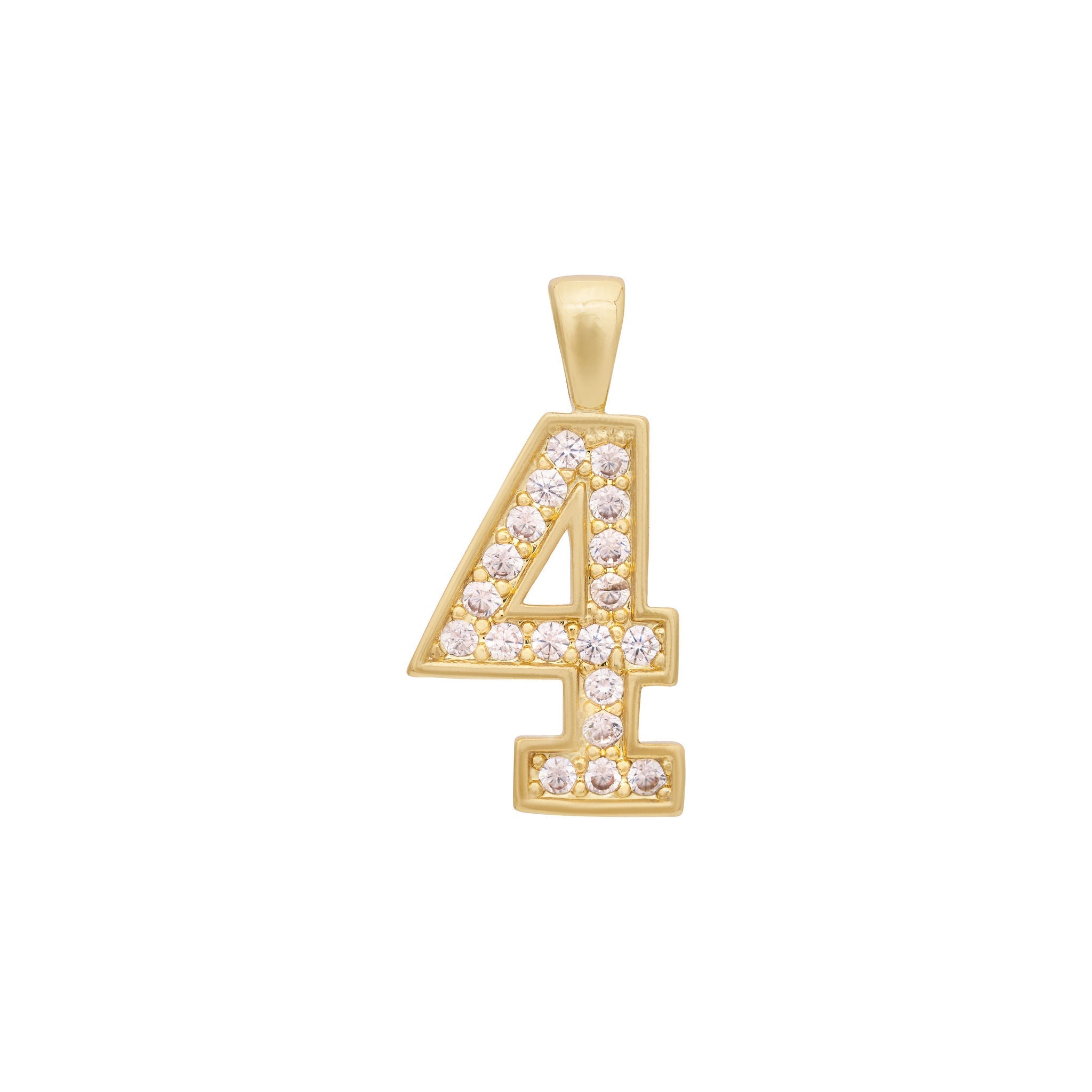 Zircon Number Charm Gold