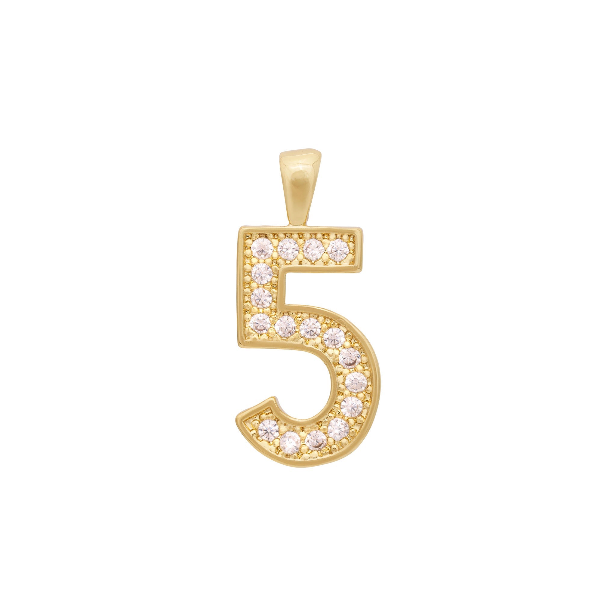 Zircon Number Charm Gold