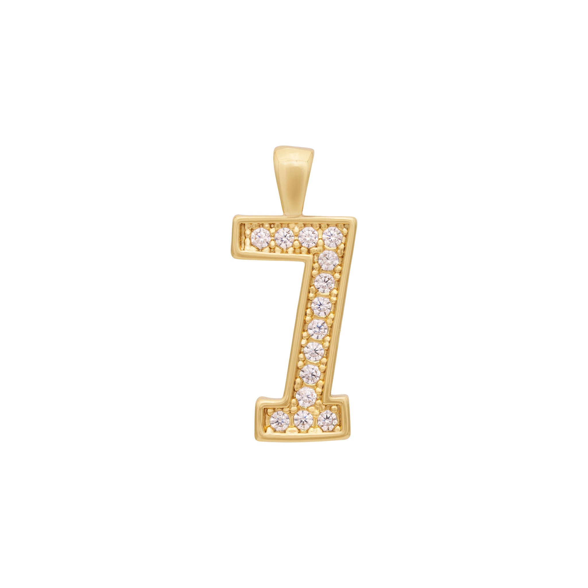 Zircon Number Charm Gold