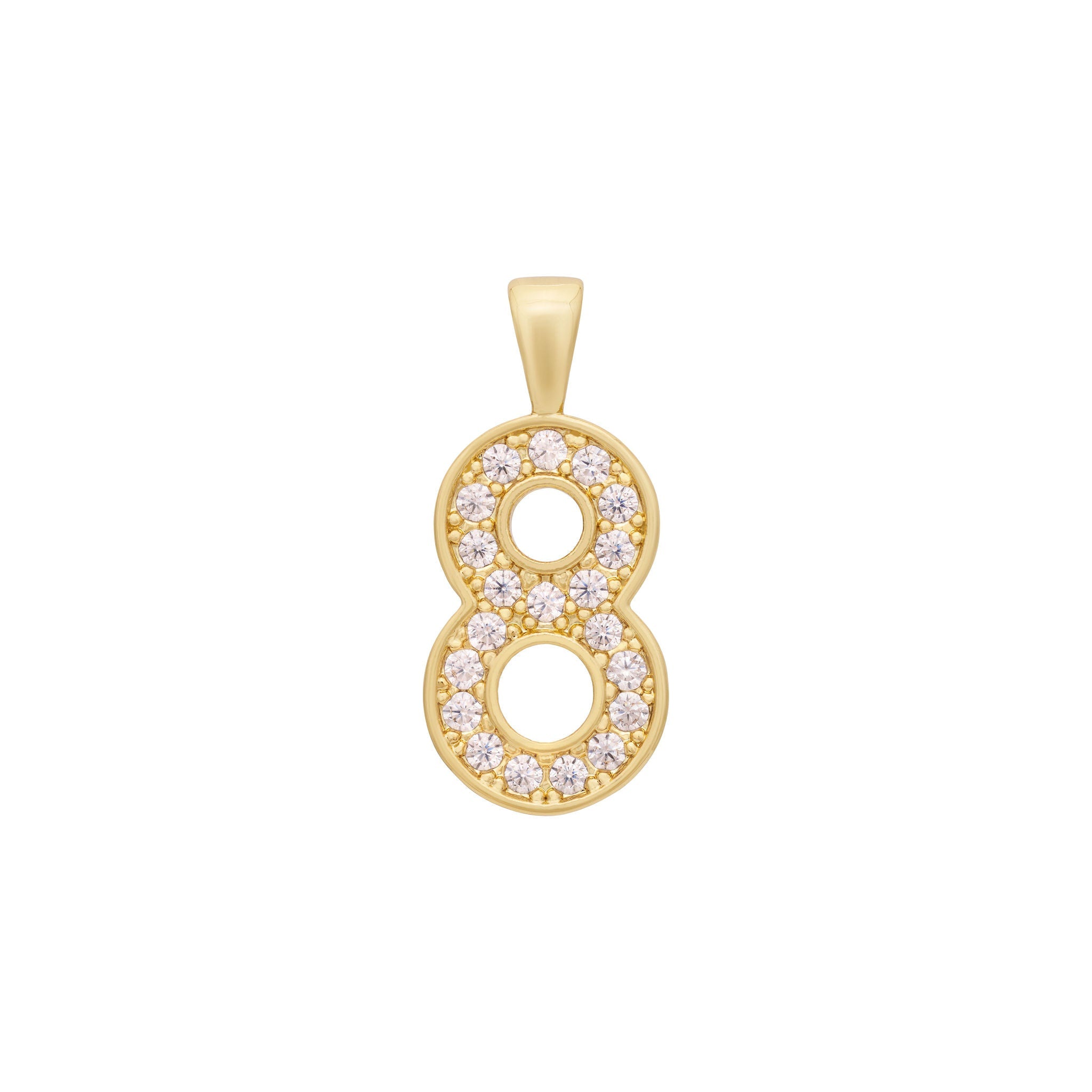 Zircon Number Charm Gold