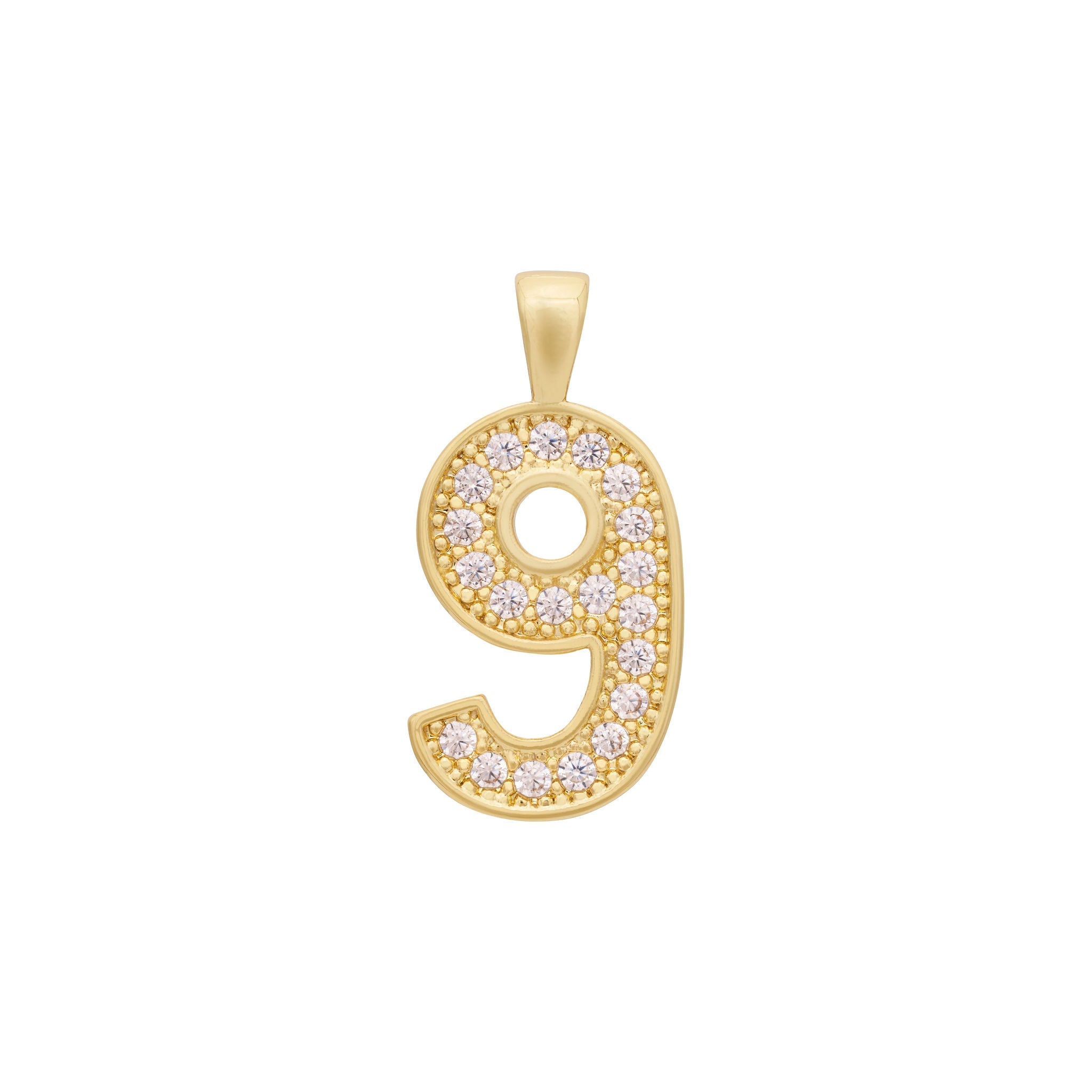 Zircon Number Charm Gold