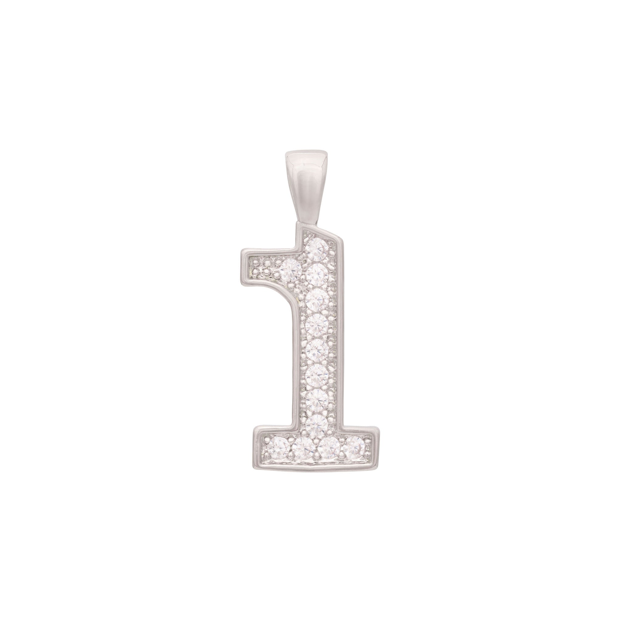 Zircon Number Charm Silver