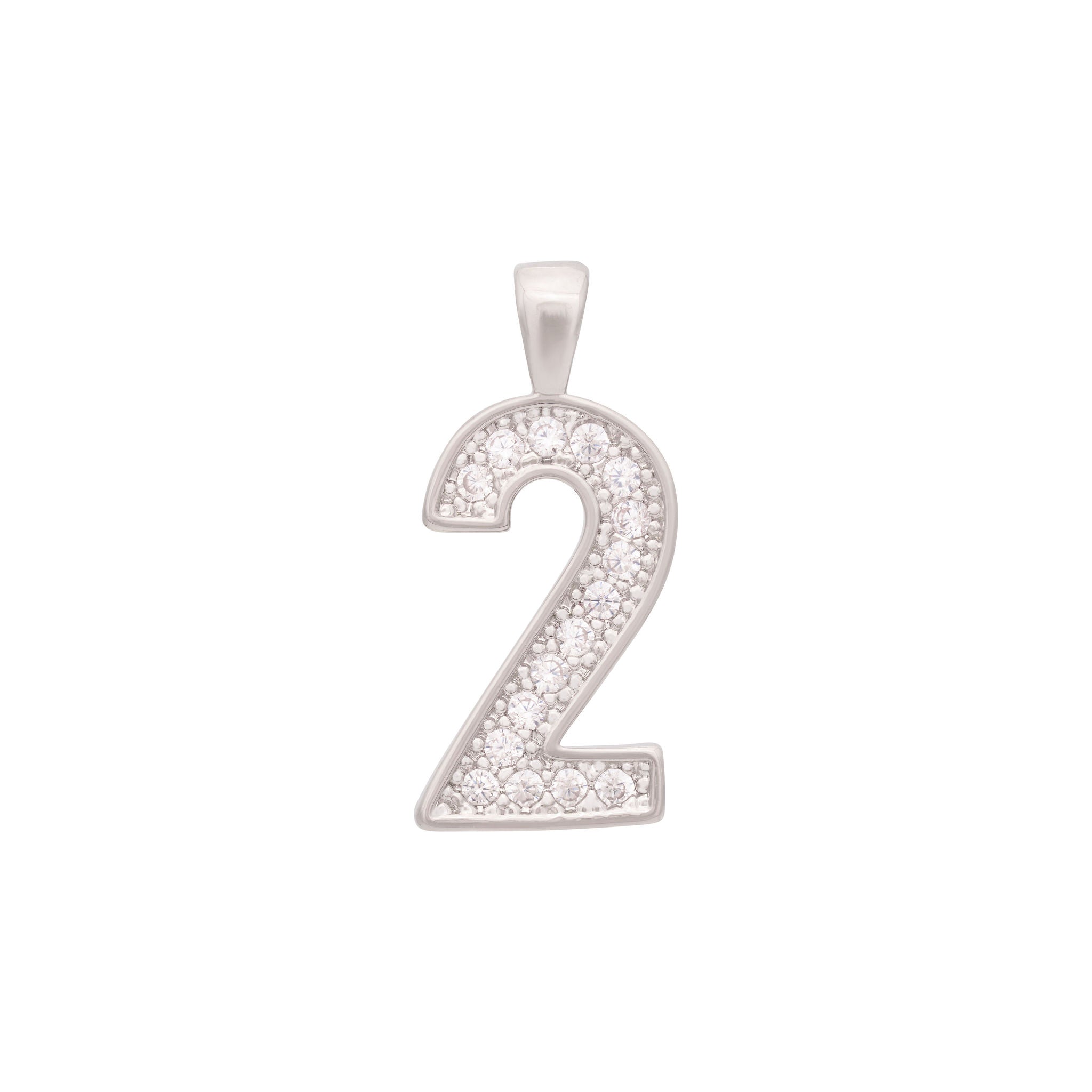 Zircon Number Charm Silver