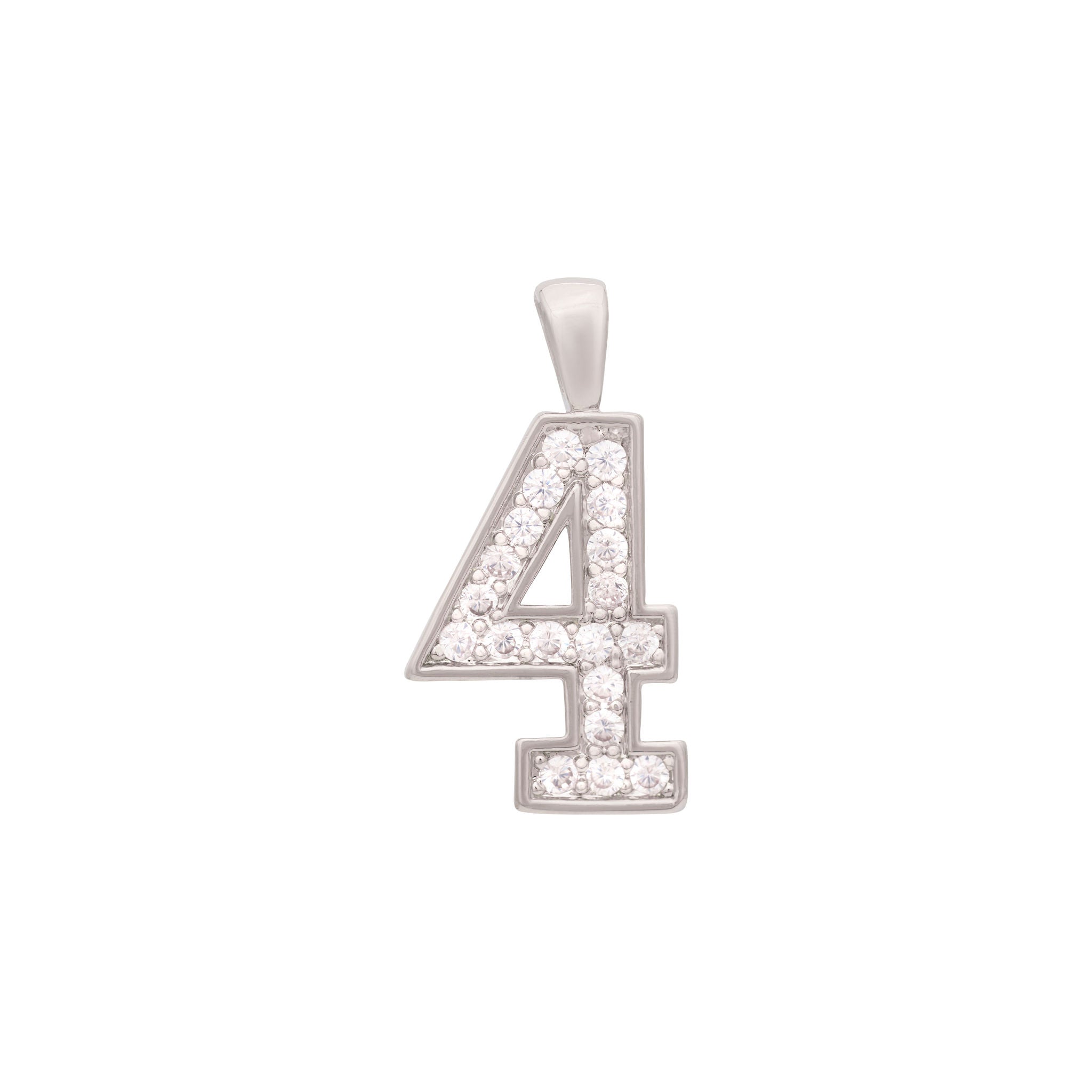 Zircon Number Charm Silver