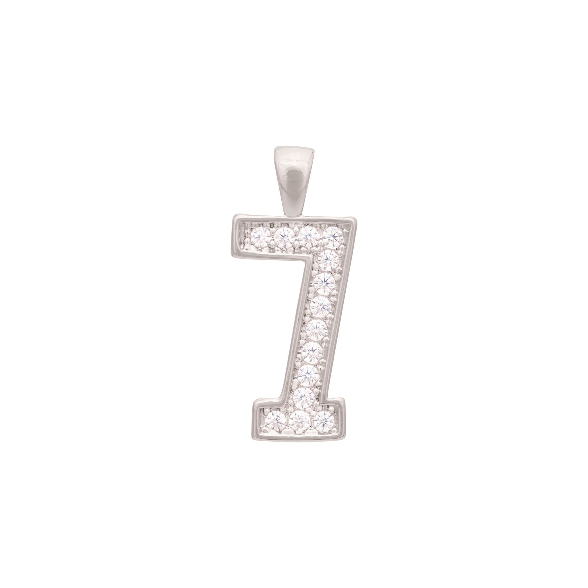 Zircon Number Charm Silver