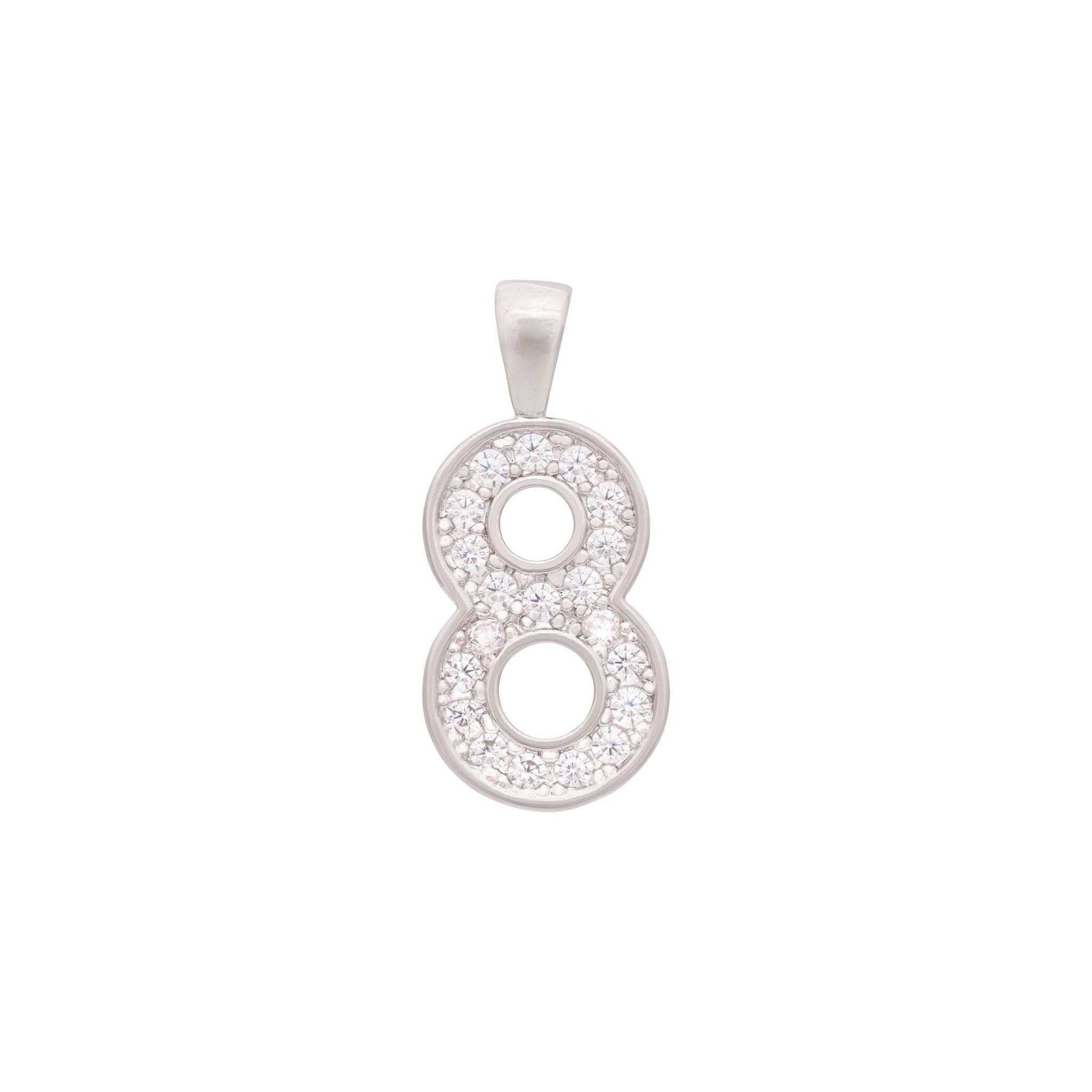 Zircon Number Charm Silver