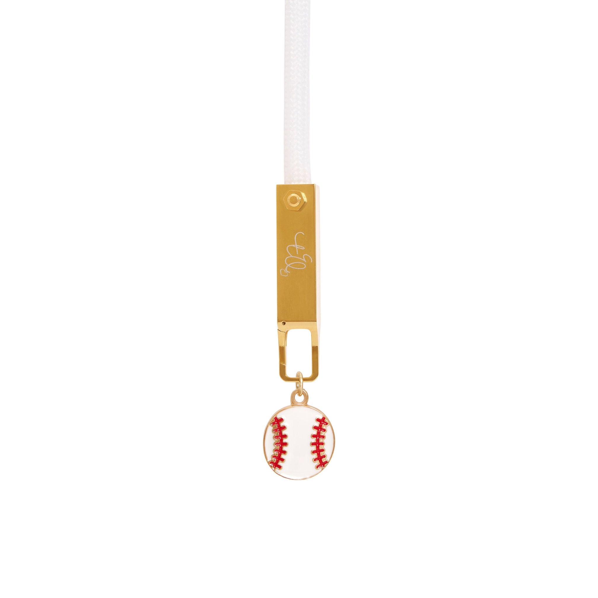 Baseball Enamel Gold Charm