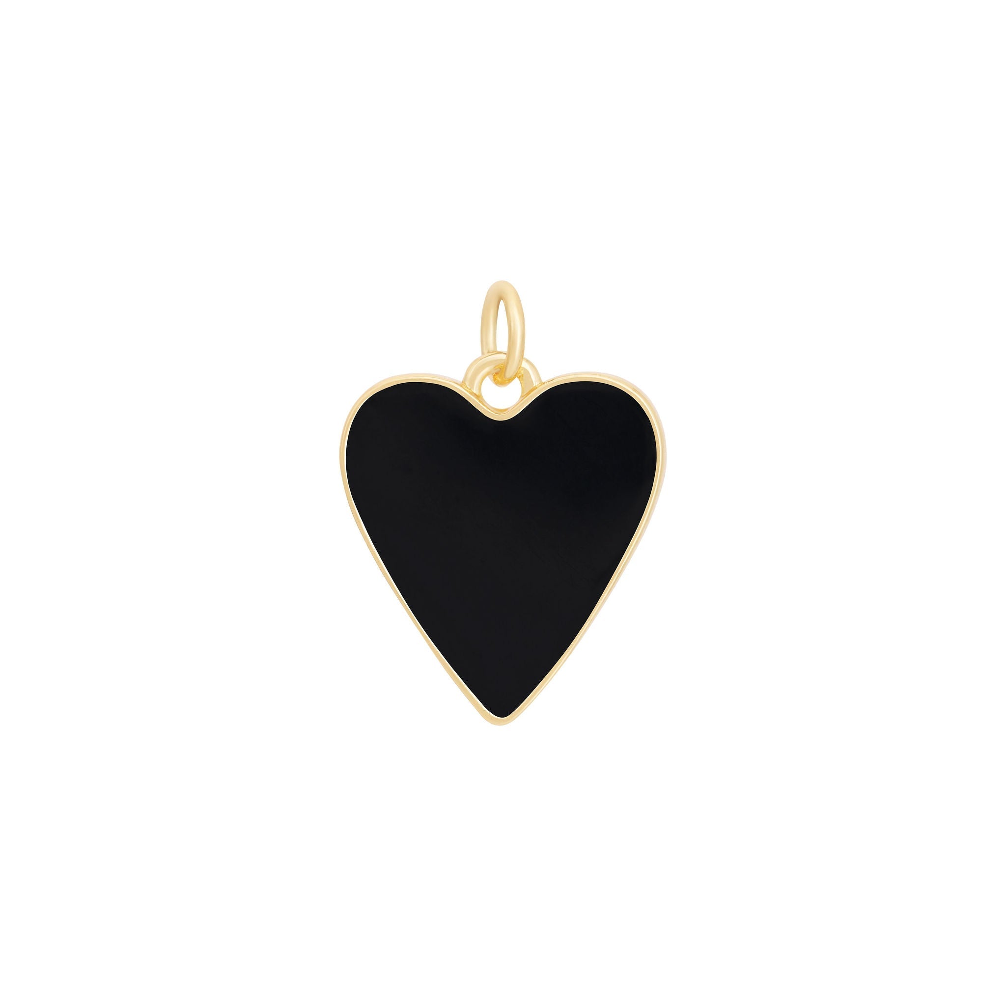 Enamel Heart Charm - Gold