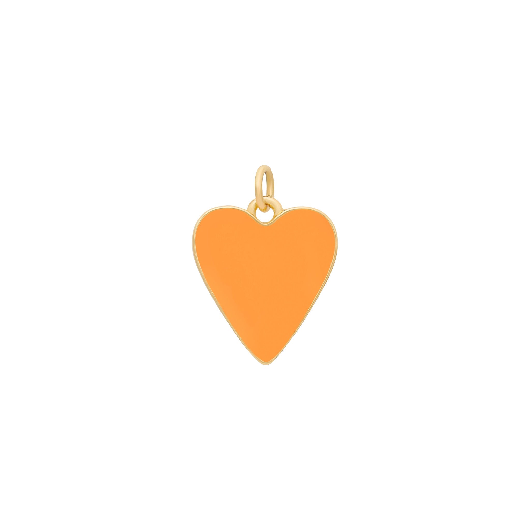 Enamel Heart Charm - Gold