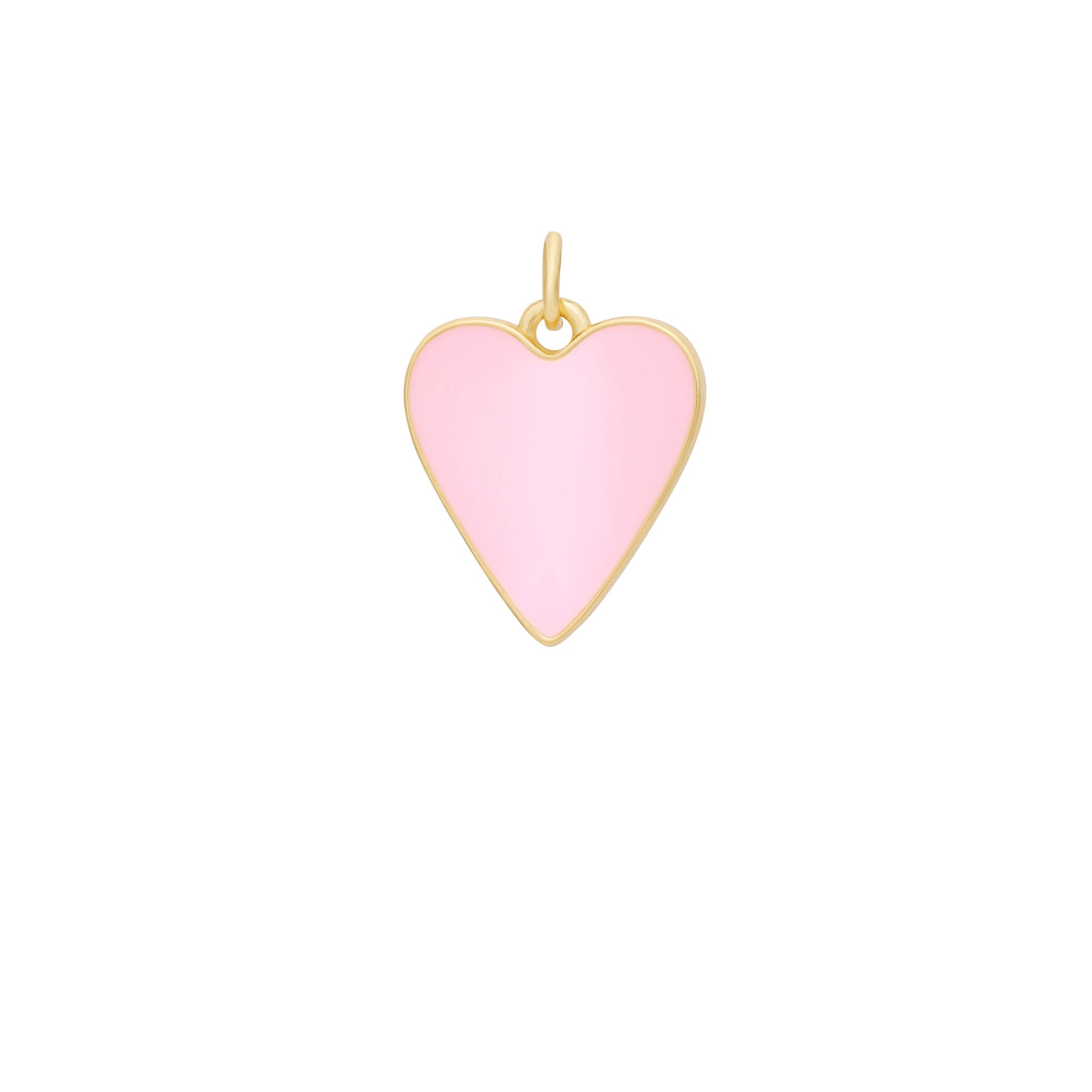 Enamel Heart Charm - Gold