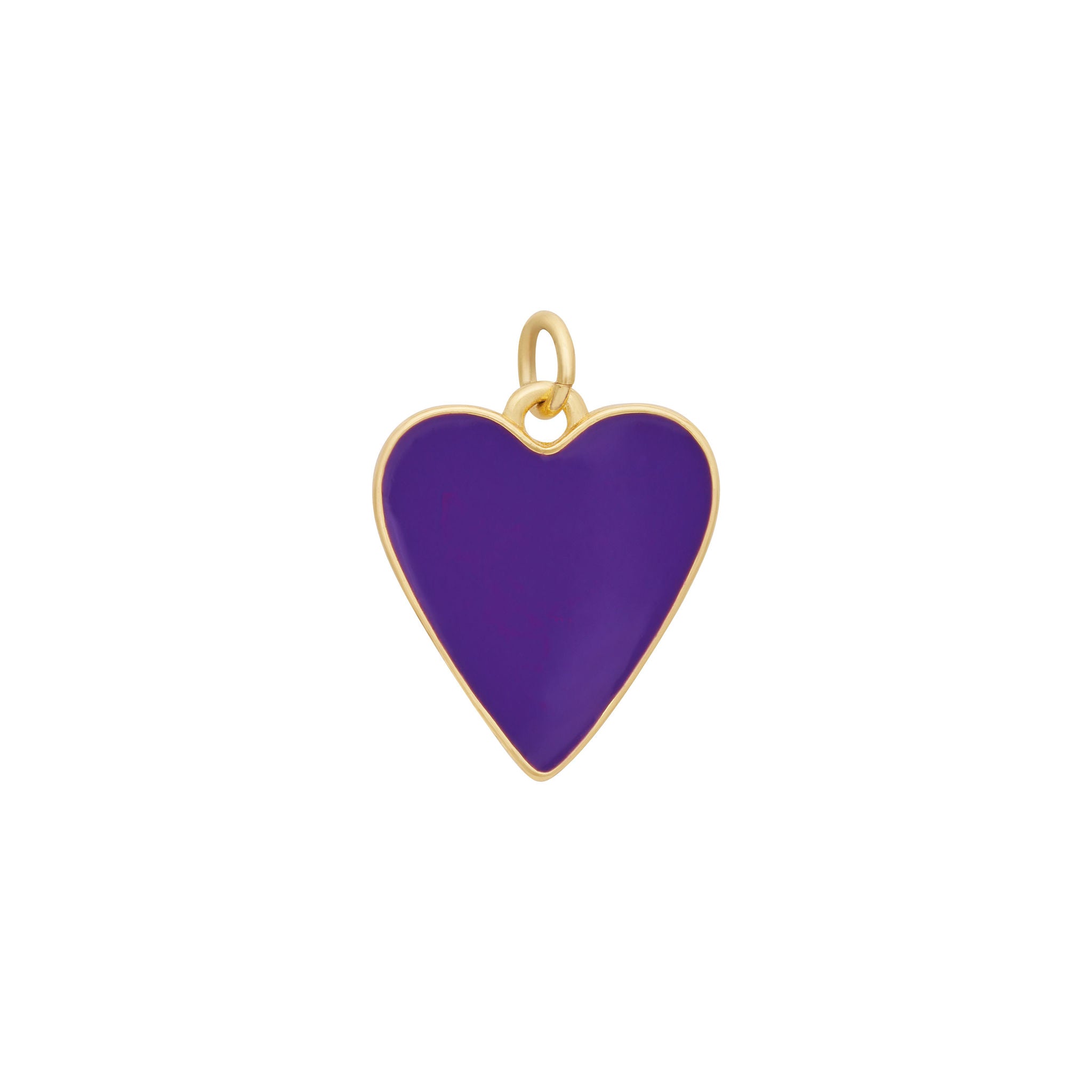 Enamel Heart Charm - Gold