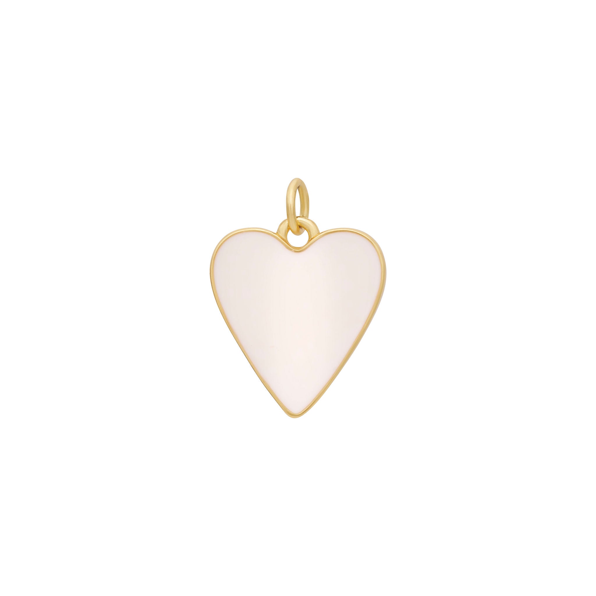 Enamel Heart Charm - Gold