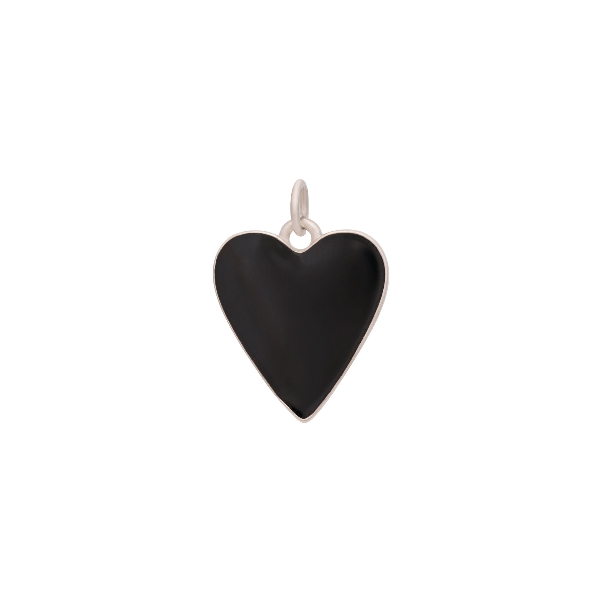 Enamel Heart Charm - Silver