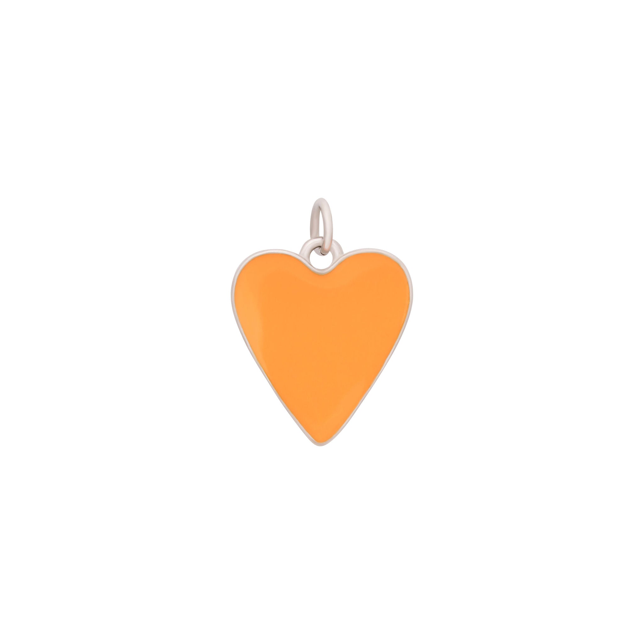 Enamel Heart Charm - Silver