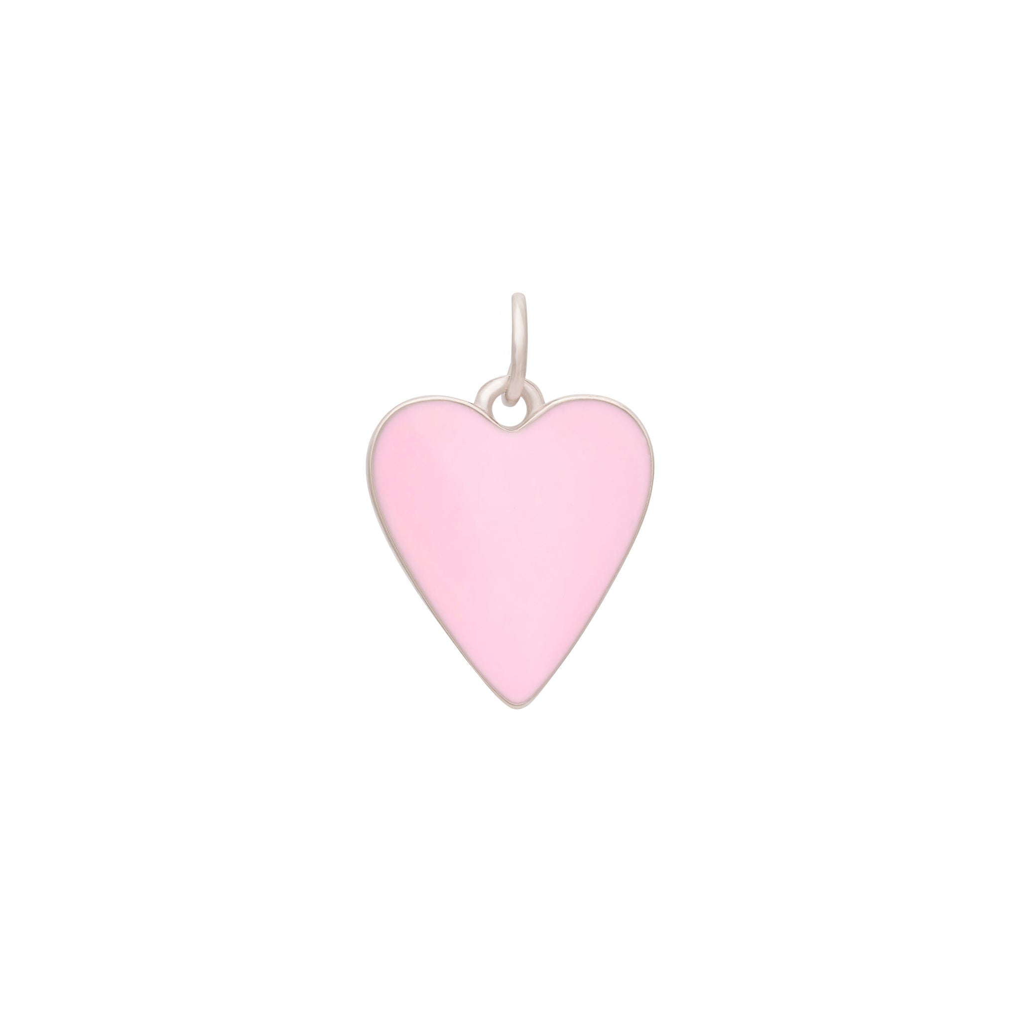 Enamel Heart Charm - Silver