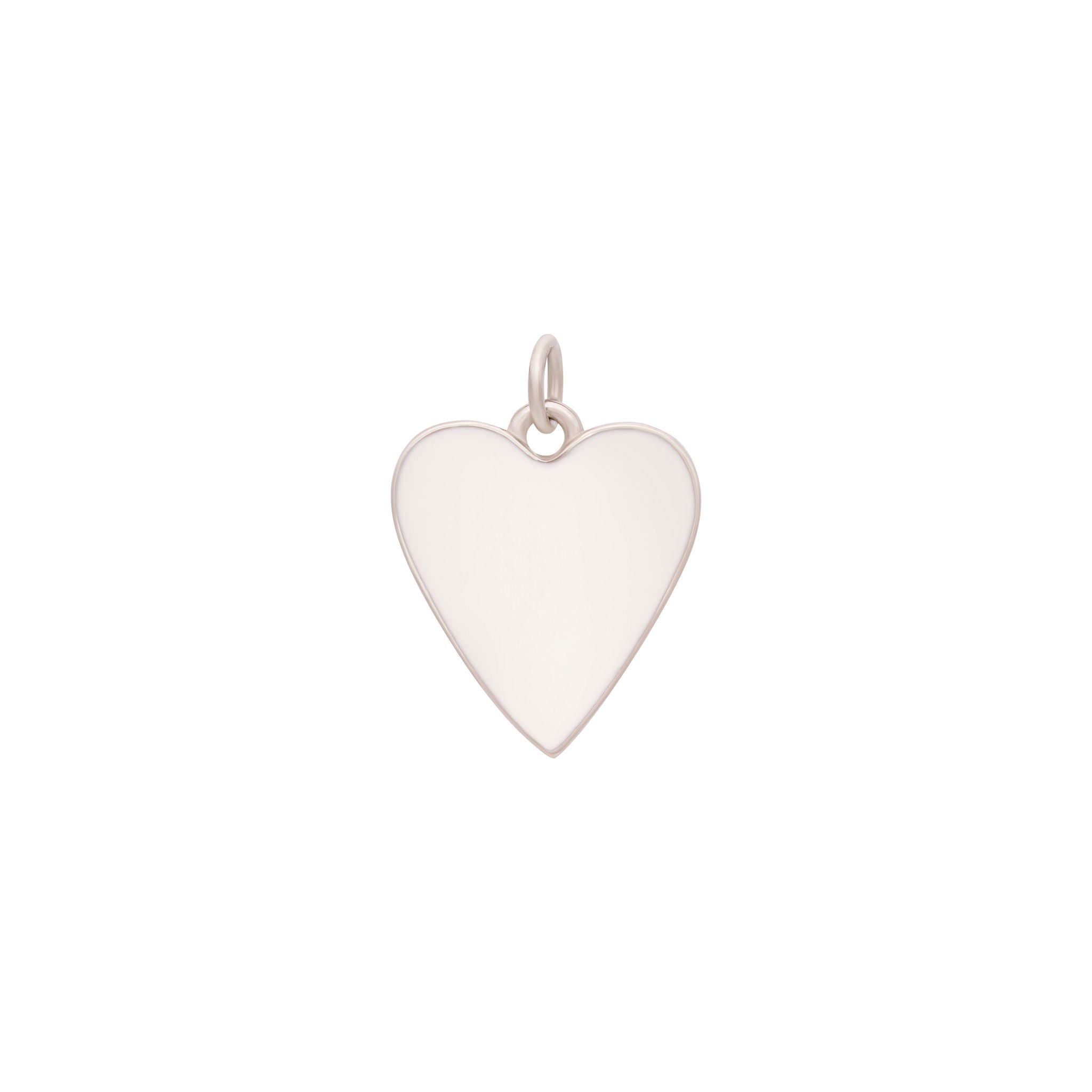 Enamel Heart Charm - Silver