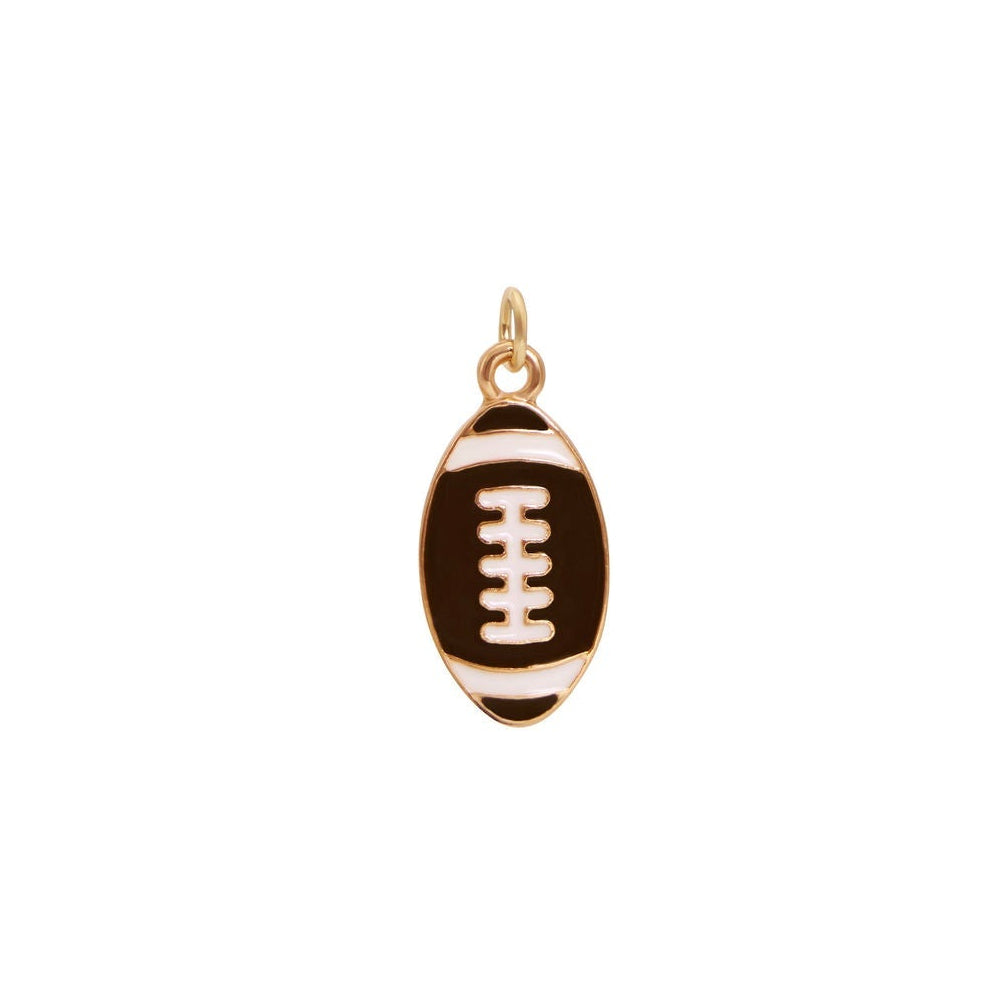 Football Enamel Gold Charm