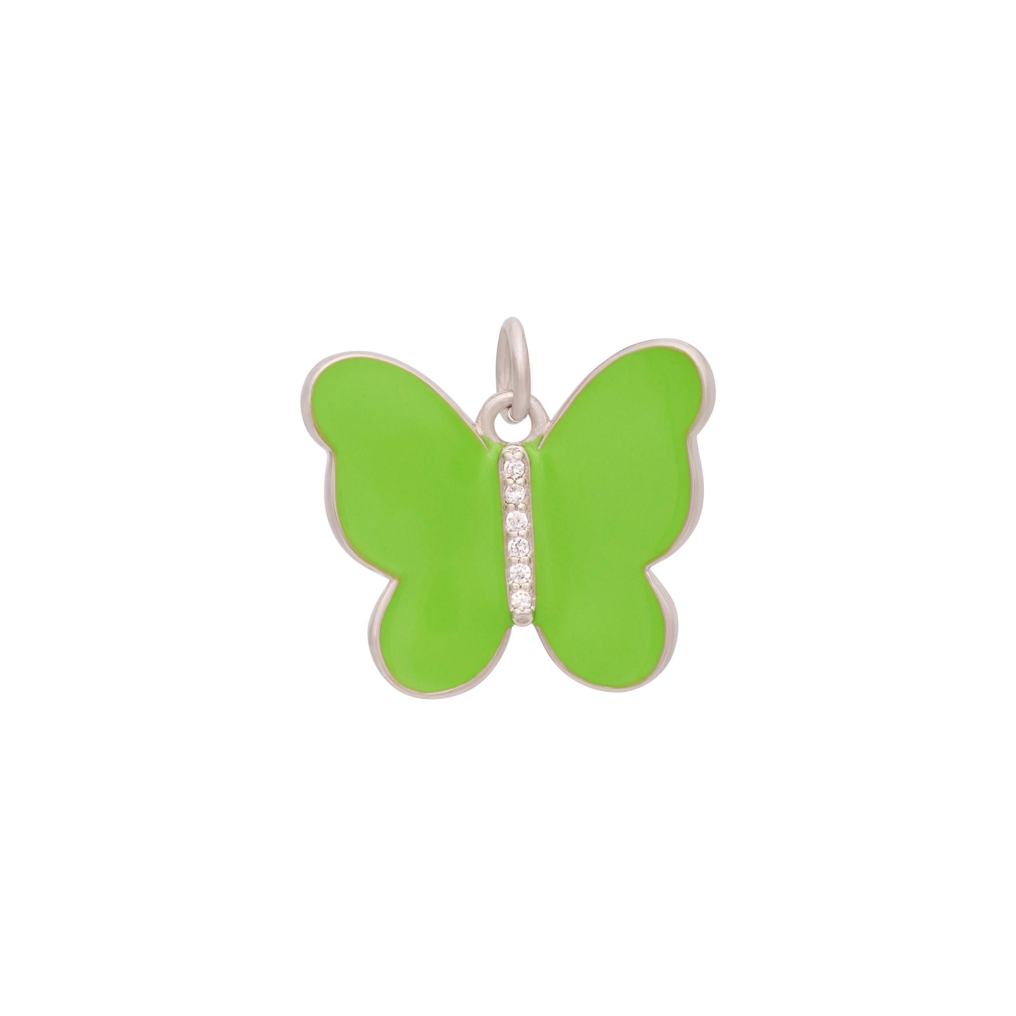 Enamel Butterfly Charms in 5 Colors - Silver