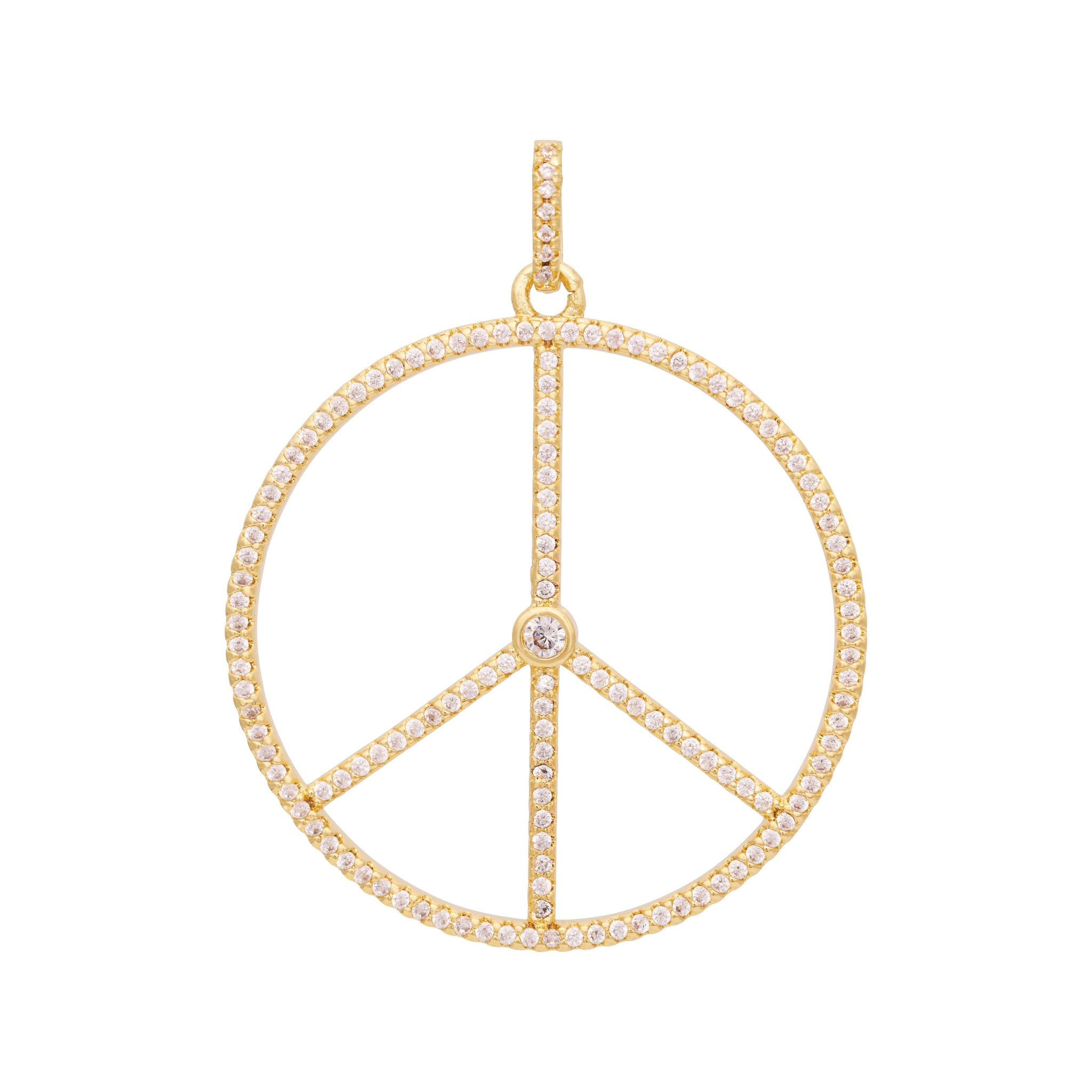 Peace Zircon Charm - Gold