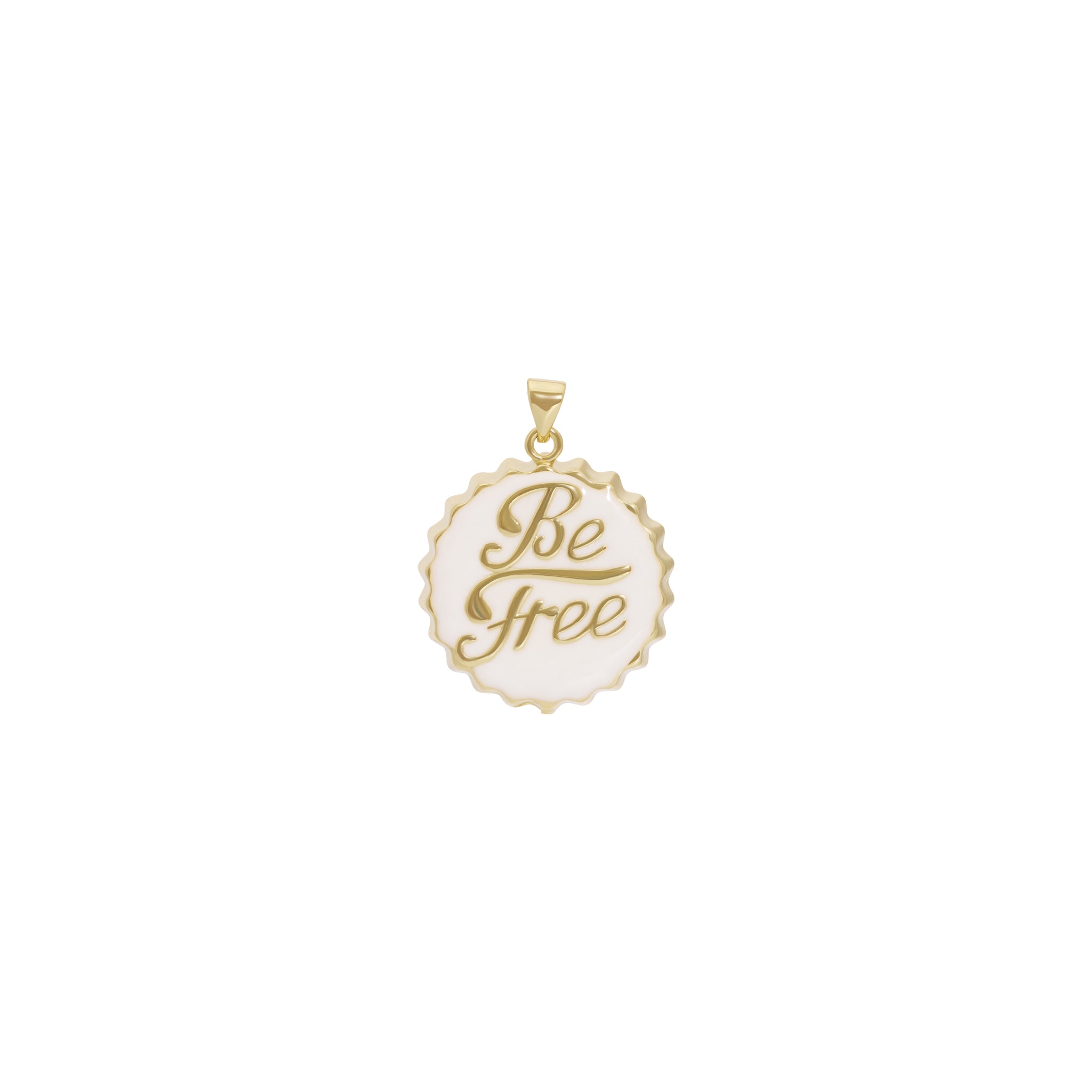 Gold Bottle Cap Be Free Charm