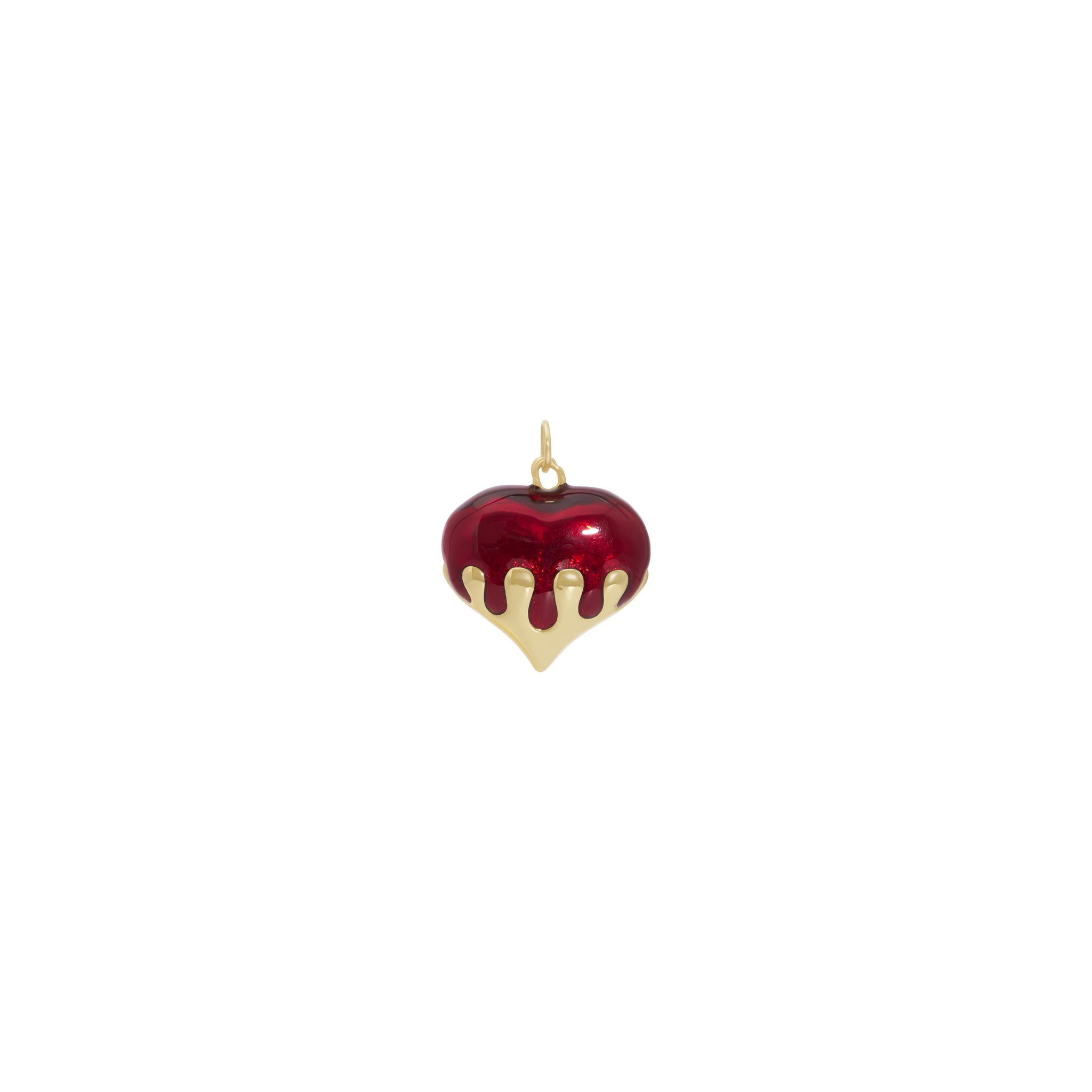 Gold Drip Heart Charm